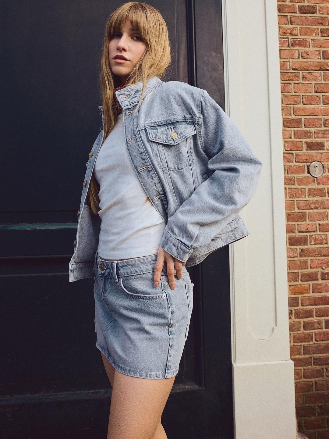 Cotton Mini Pencil Skirt