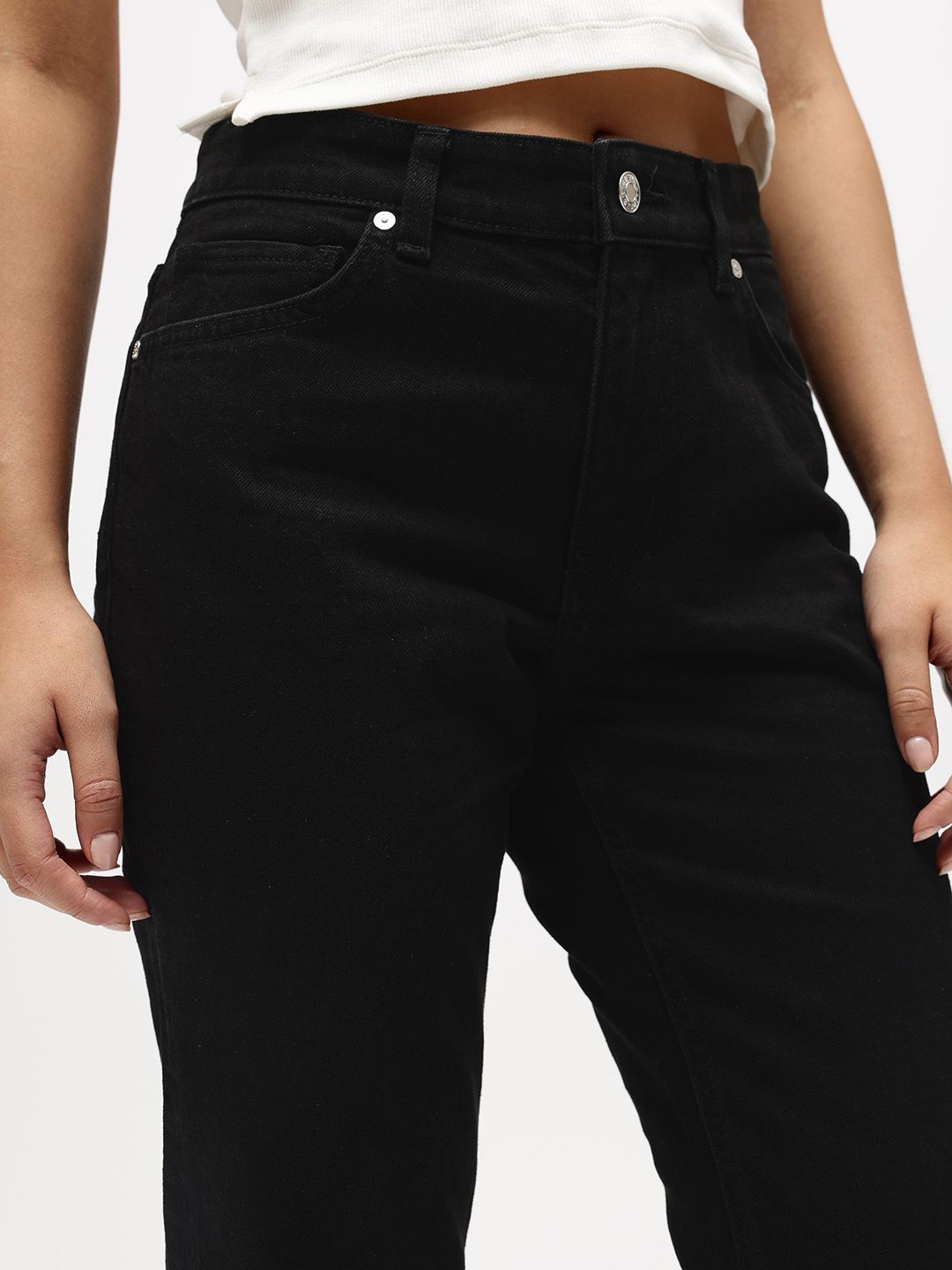 SHE SIENNA Straight Fit Mid-Rise Jeans