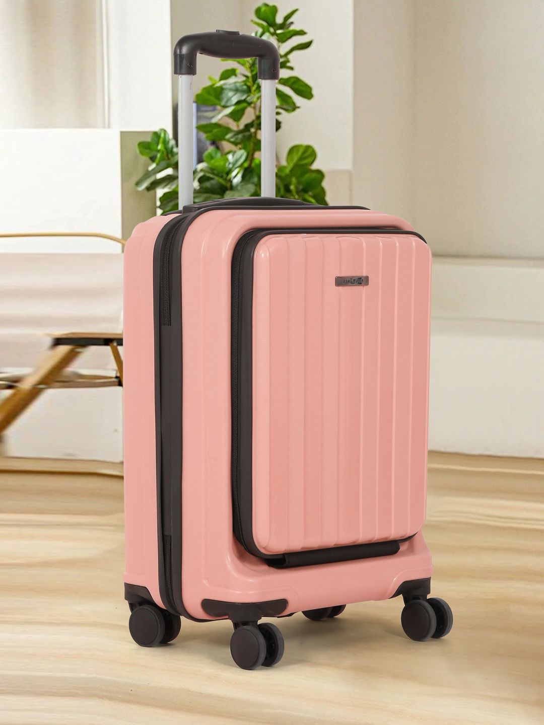 Teakwood Leathers Textured Hard-Sided Cabin Trolley Suitcase - Volume 38L
