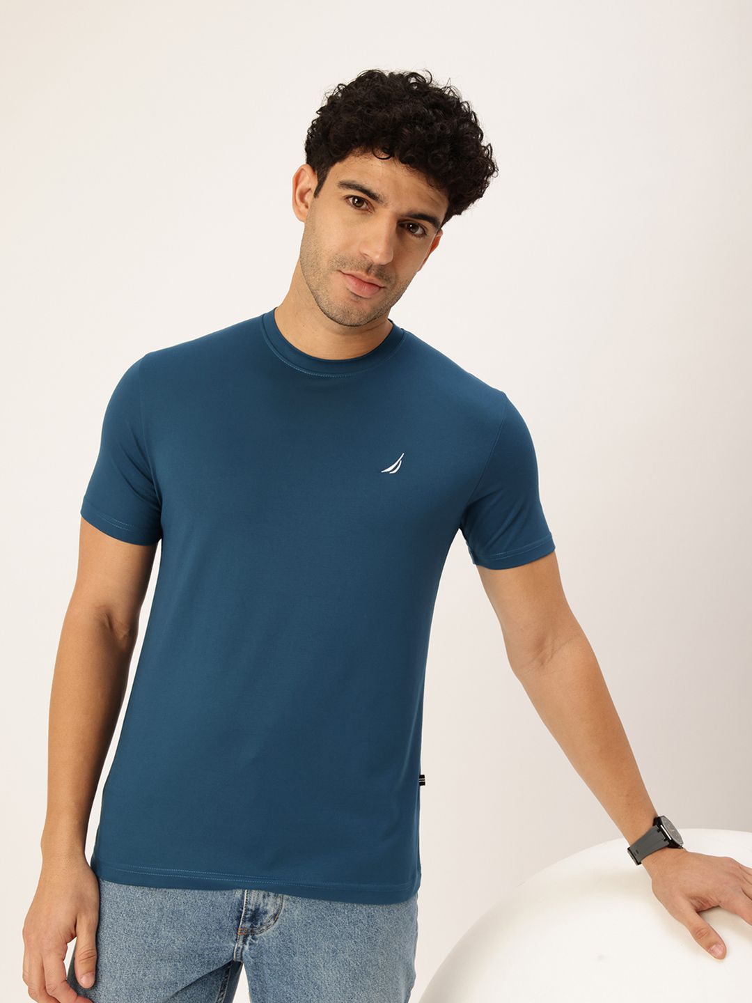 Nautica Round Neck Knitted T-shirt