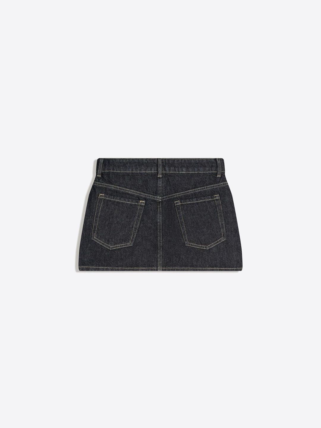 Cotton Denim Mini A-Line Skirt