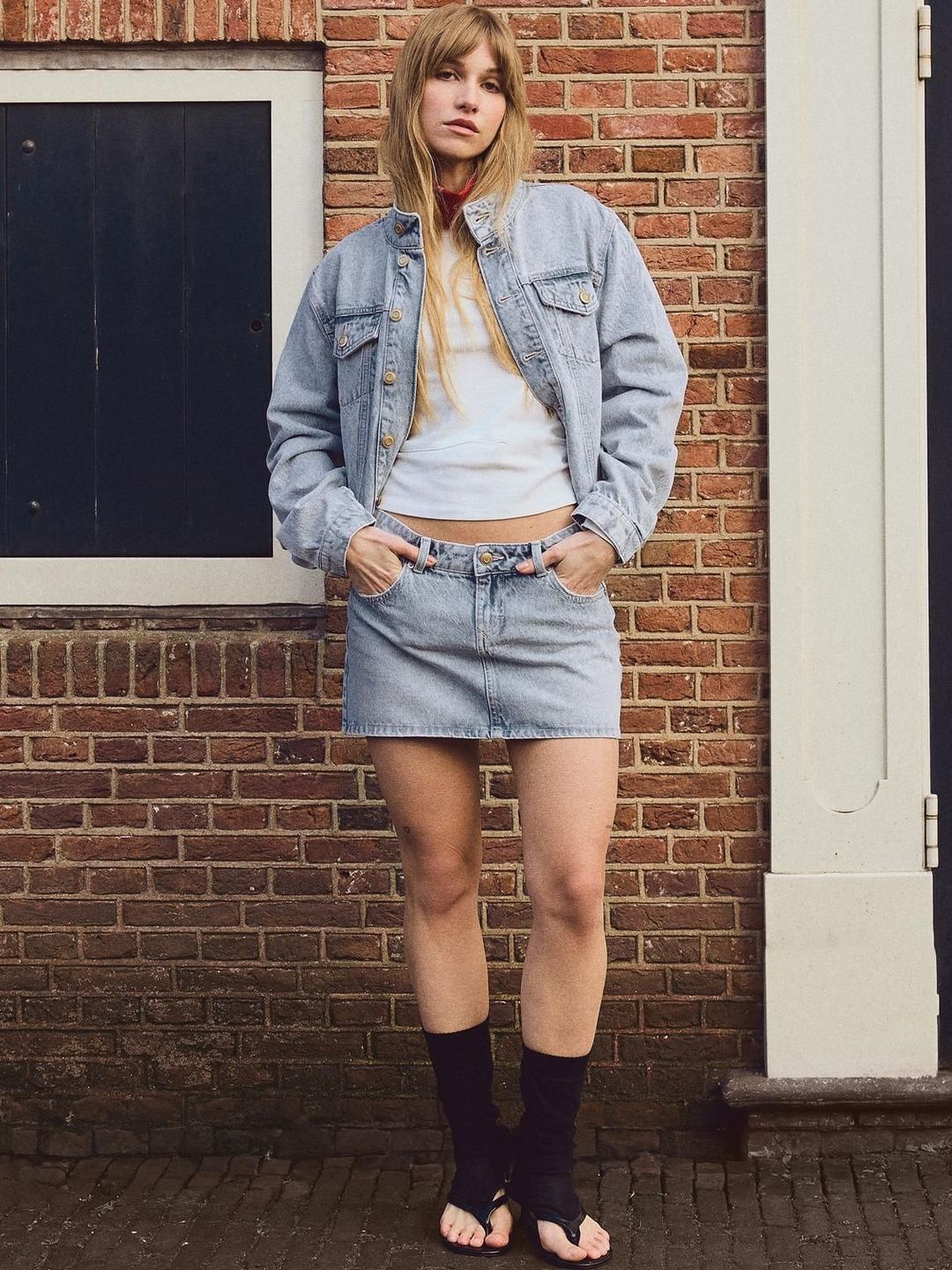 Cotton Mini Pencil Skirt