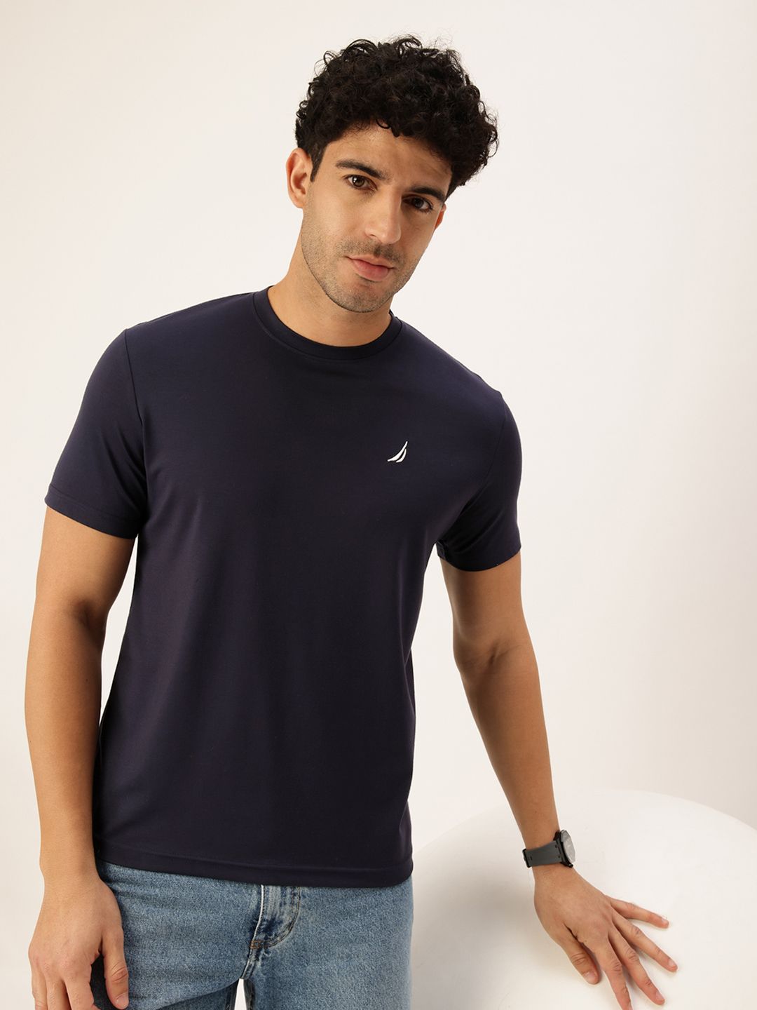 Nautica Round Neck Knitted T-shirt