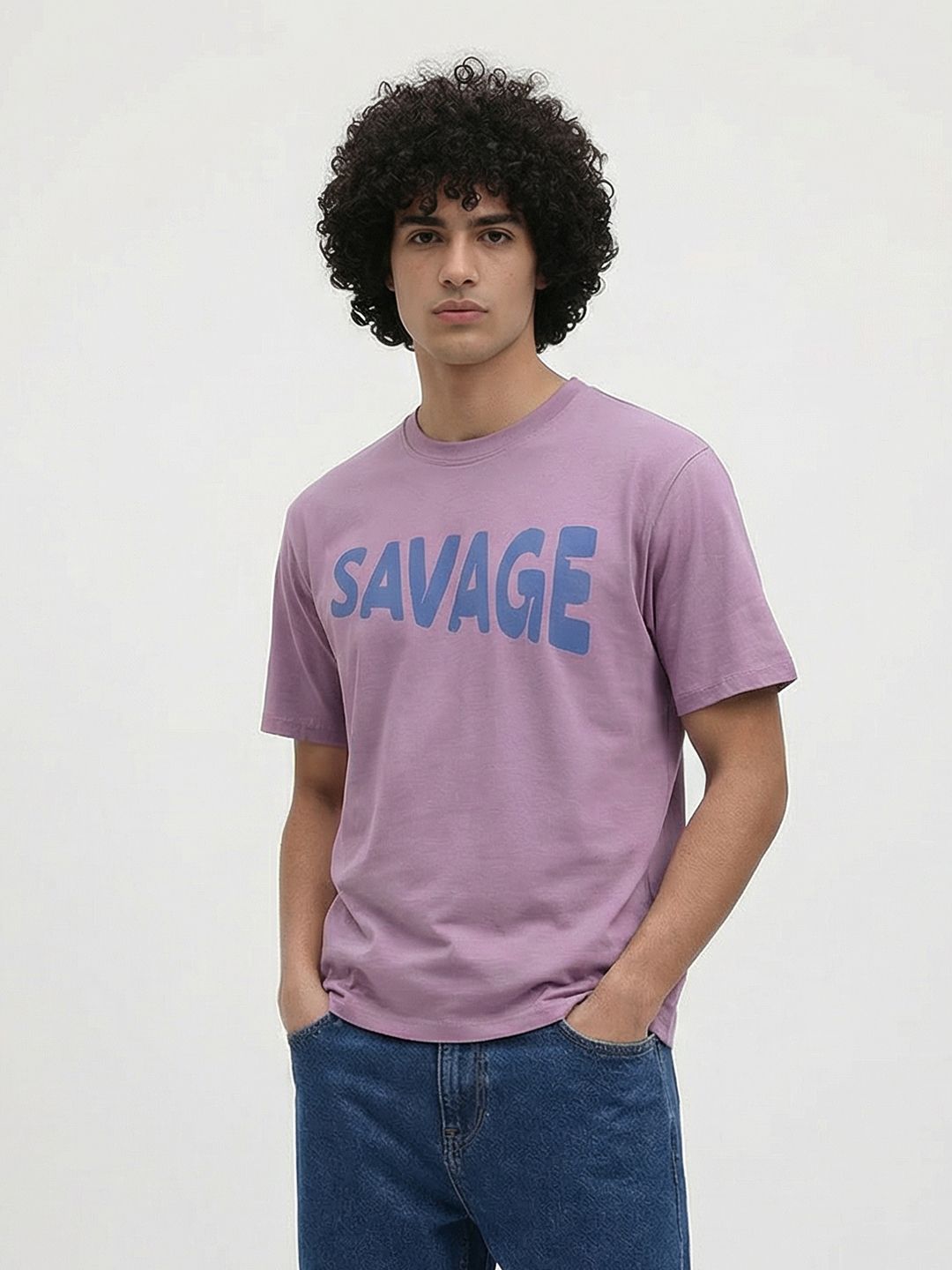 The Roadster Life Co. Typography Print Pure Cotton Relaxed Fit T-shirt
