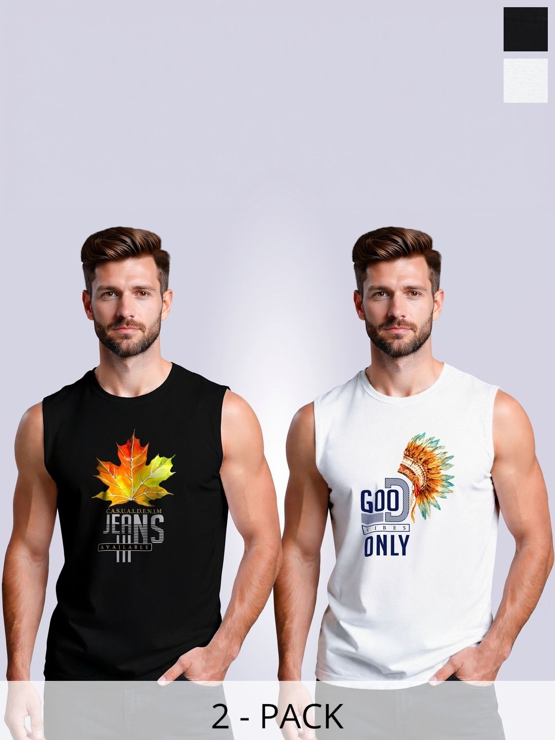 I&D Men 2 Cotton Printed T-shirt