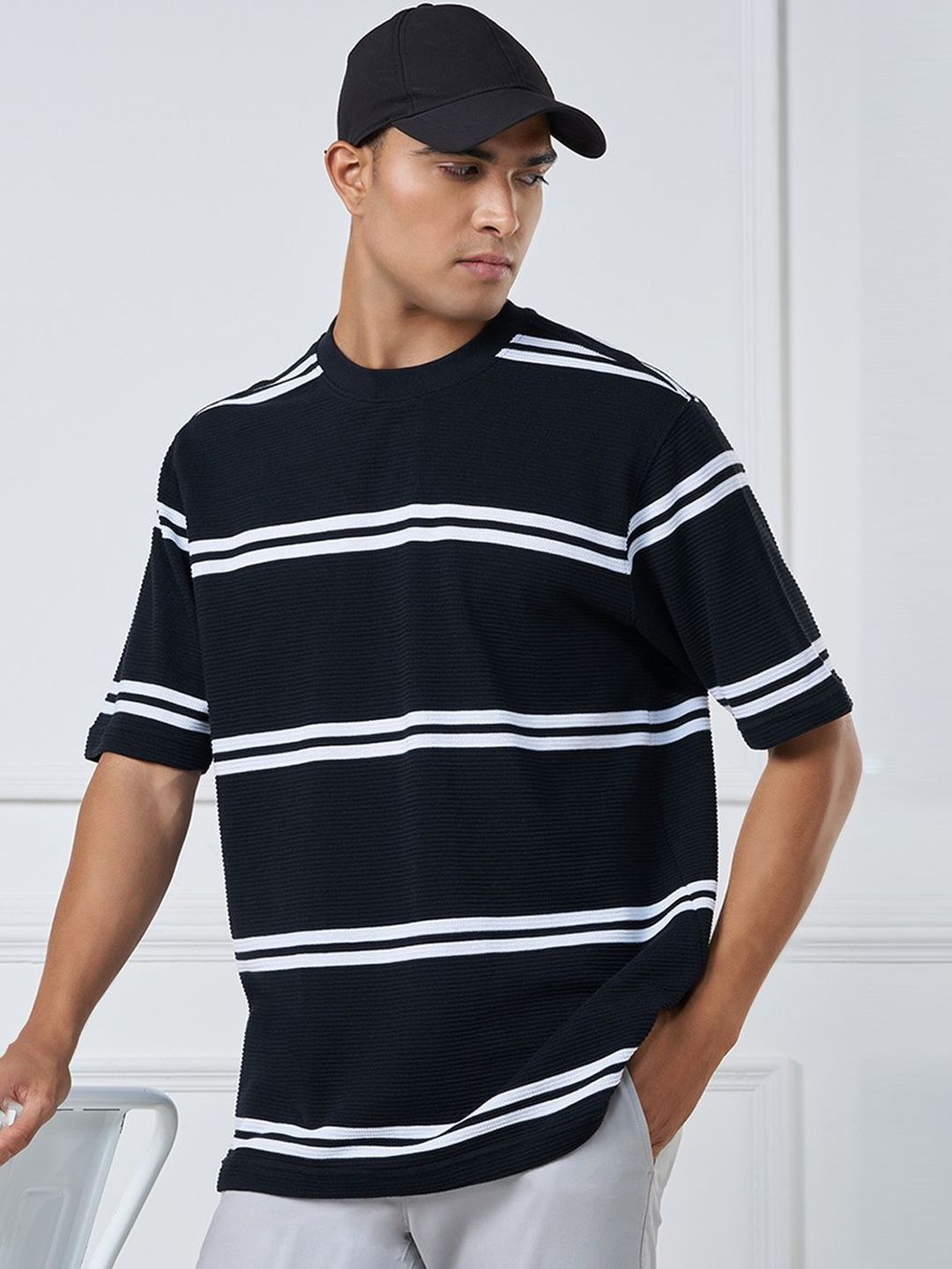 Peregrine by Pantaloons Men Striped T-shirt