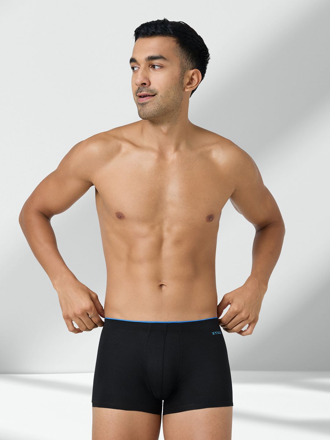 Buy XYXX Men Solid Uno IntelliSoft Micro Modal Black Trunk
