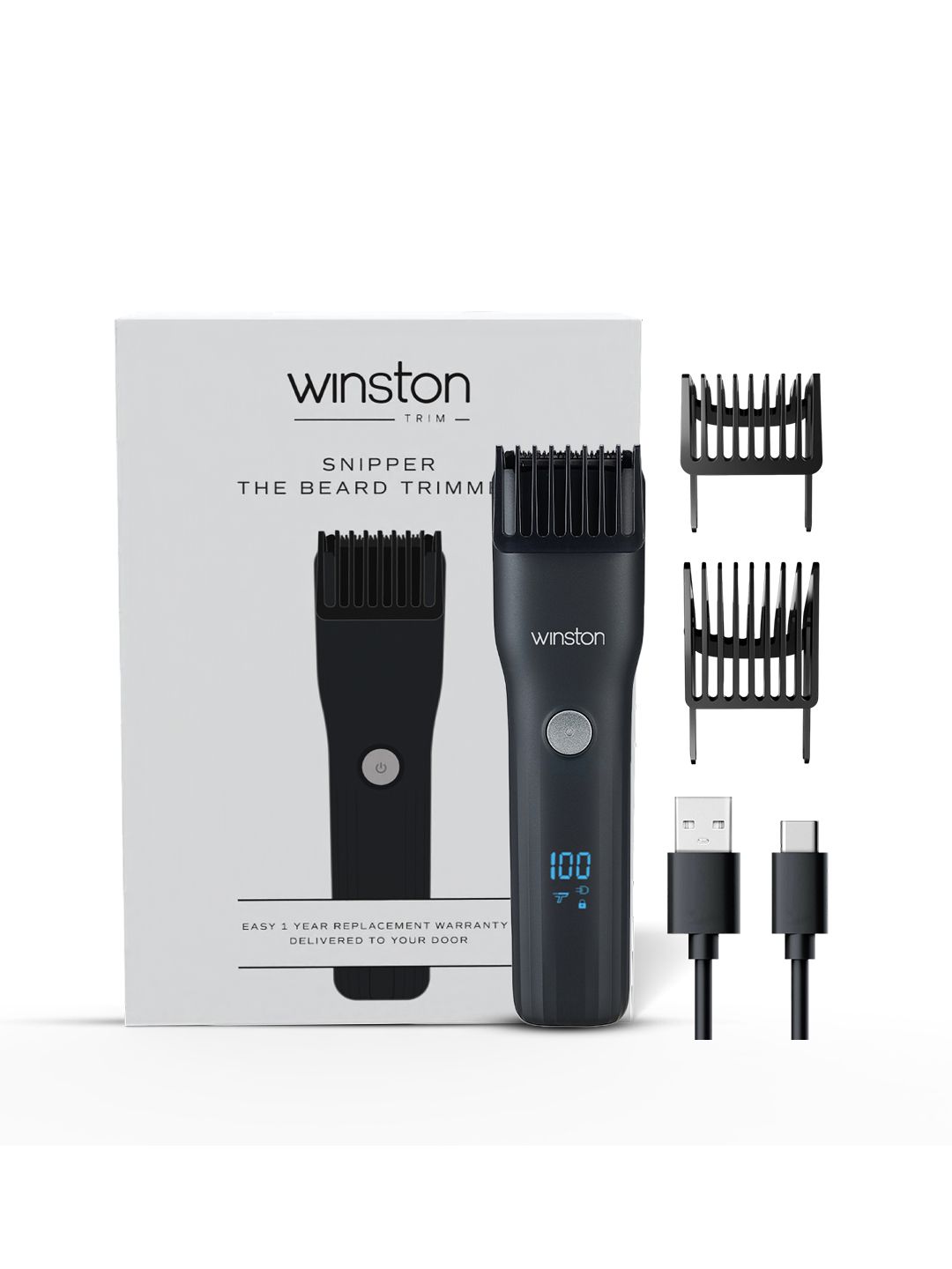 WINSTON WSBT-101 Snipper Beard Trimmer With Digital Display & Travel Lock
