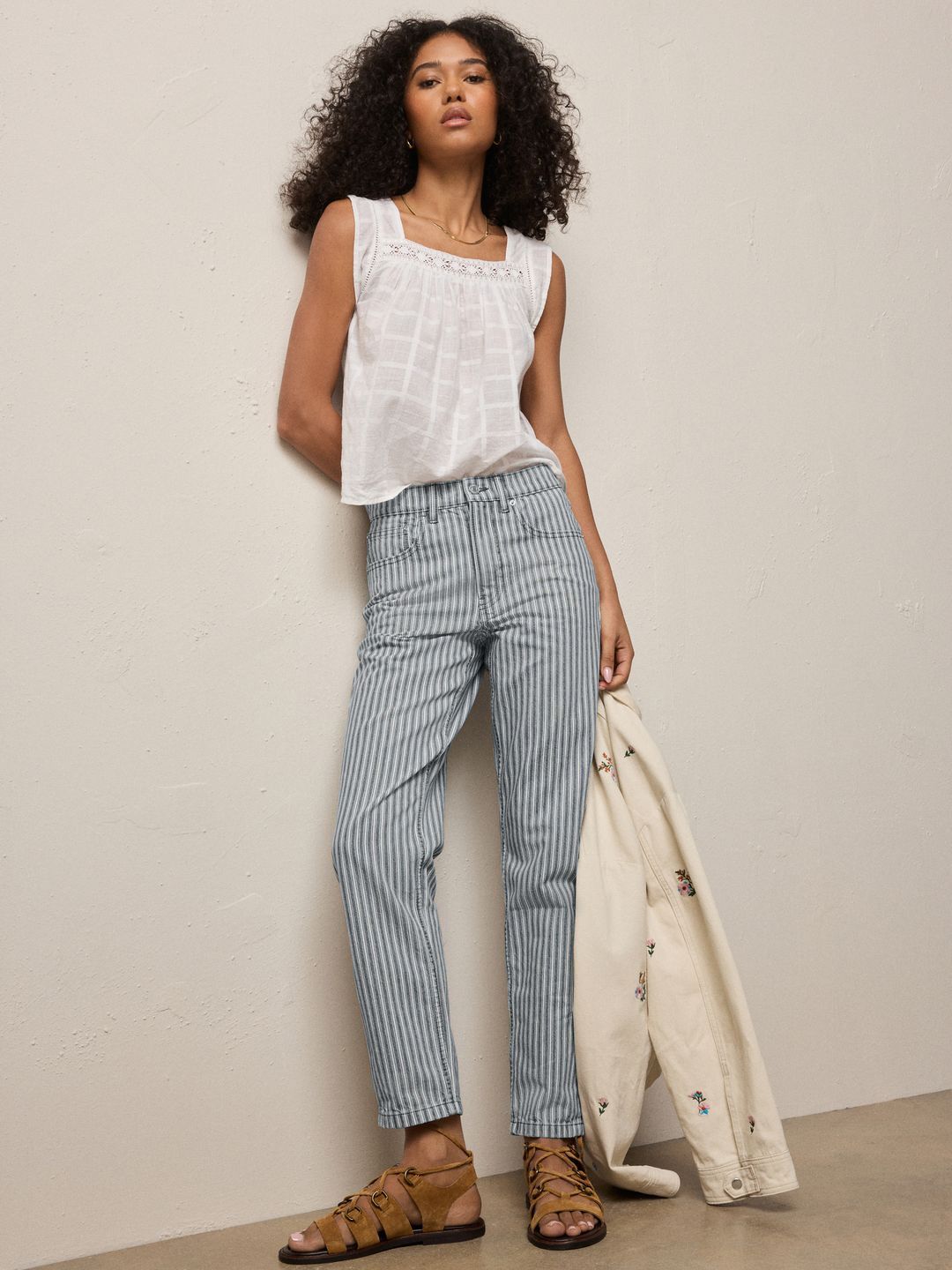 Regular Fit High-Rise Pure Cotton Jeans
