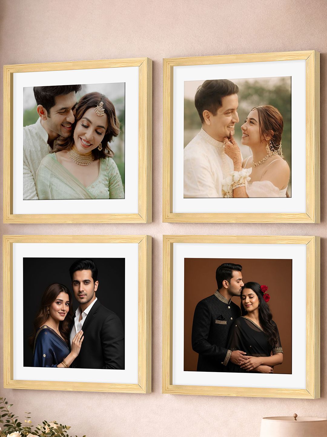 Art Street Art Street Beige 4 Pieces Wooden Wall Photo Frames
