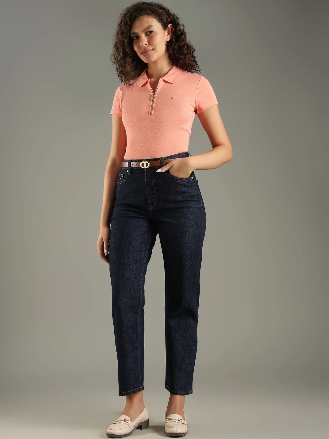 Solid Slim Fit Cotton Polo T-shirts