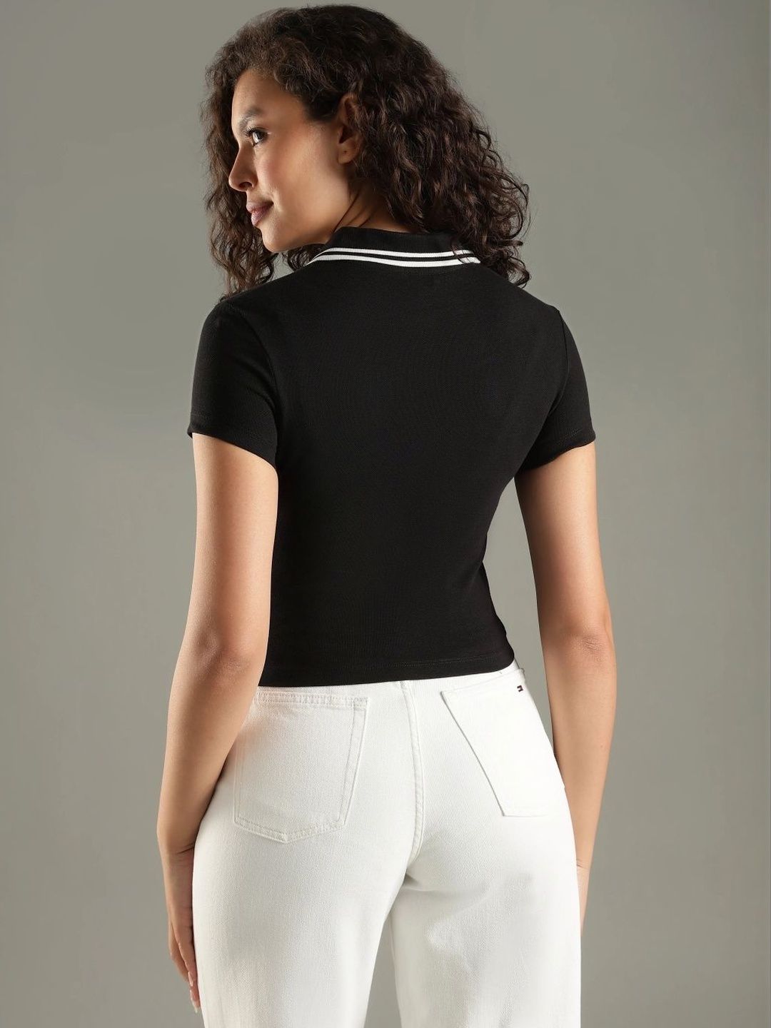 Brand Logo Polo Collar Slim Fit T-shirt