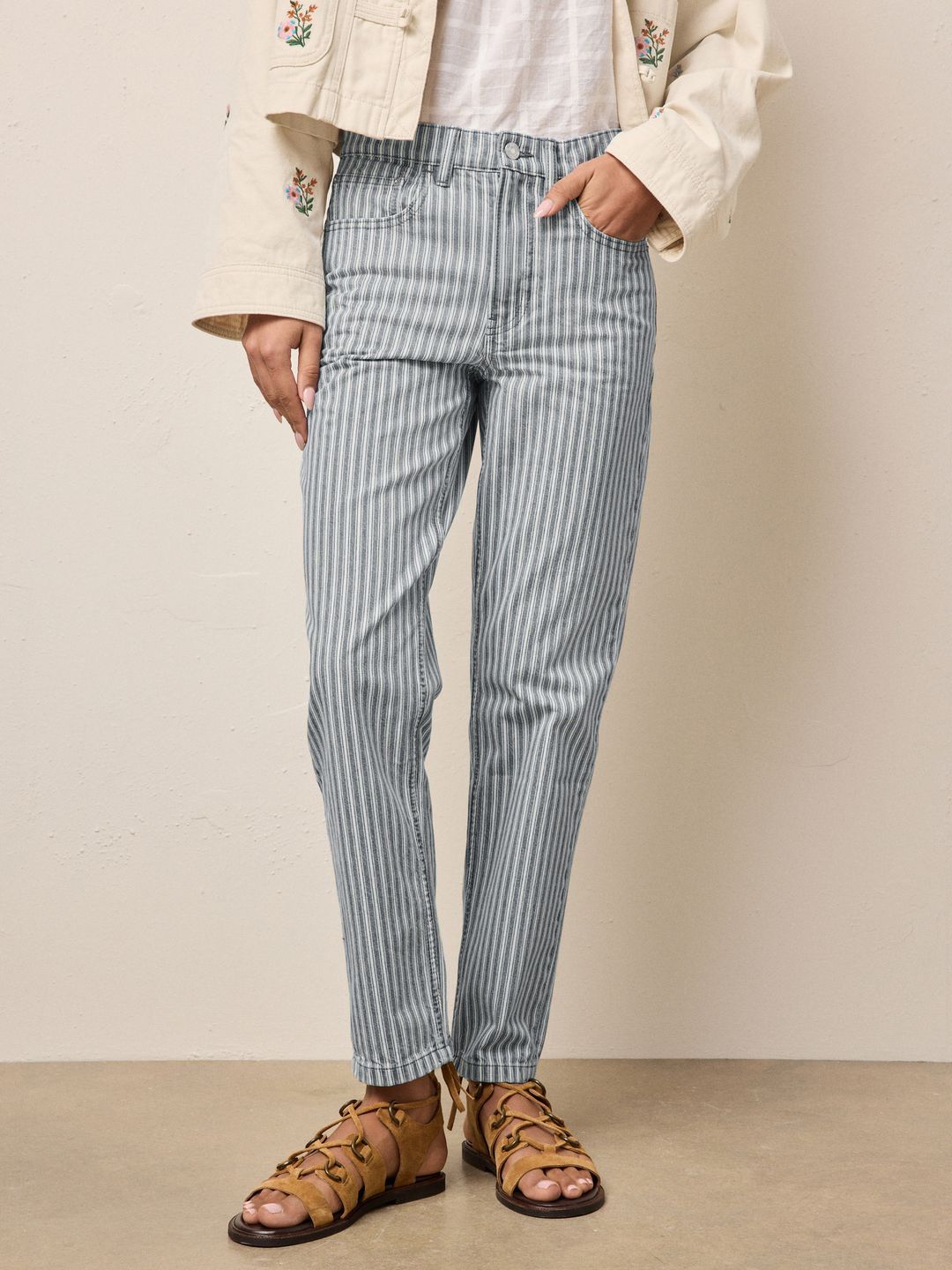 Regular Fit High-Rise Pure Cotton Jeans