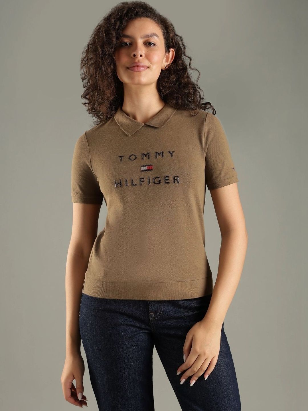 Brand Logo Polo Collar T-shirt