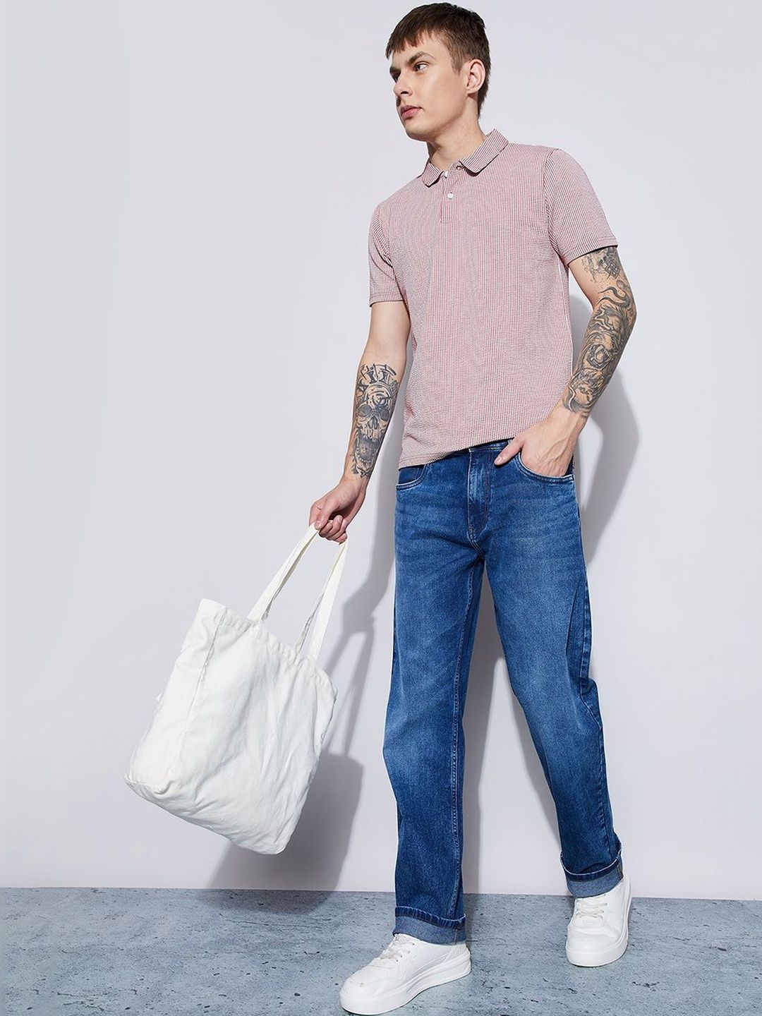 Fame Forever by Lifestyle Men Straight Fit Mid-Rise Light Fade Jeans