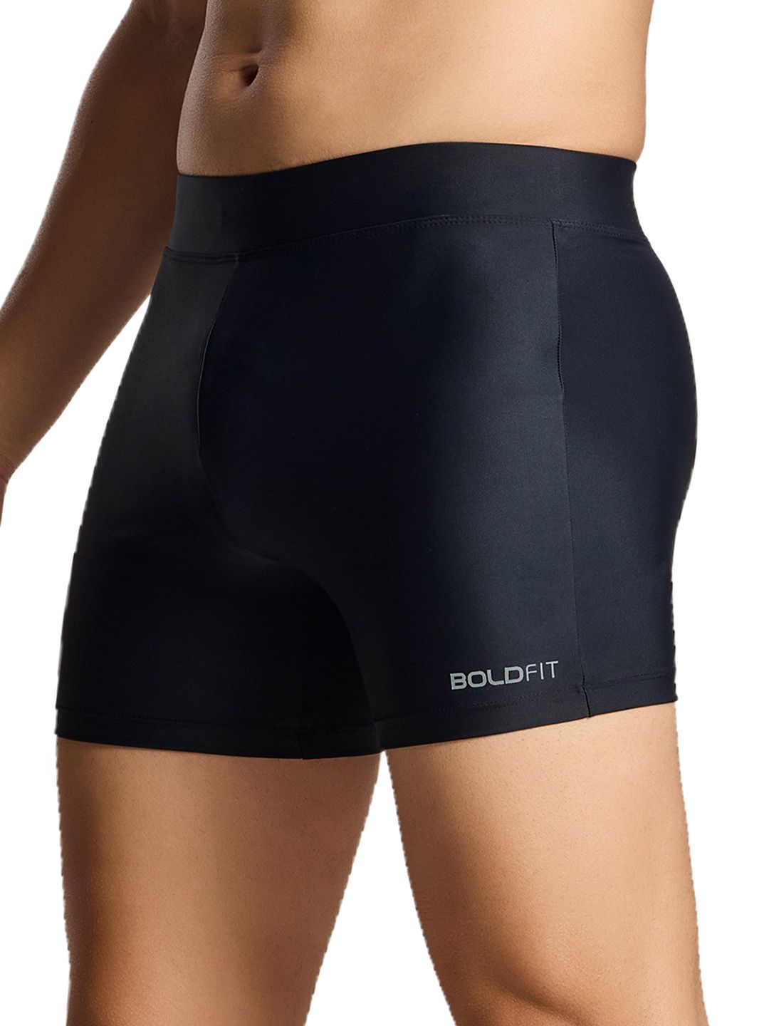 BOLDFIT Men Black Polyester Swim Bottoms