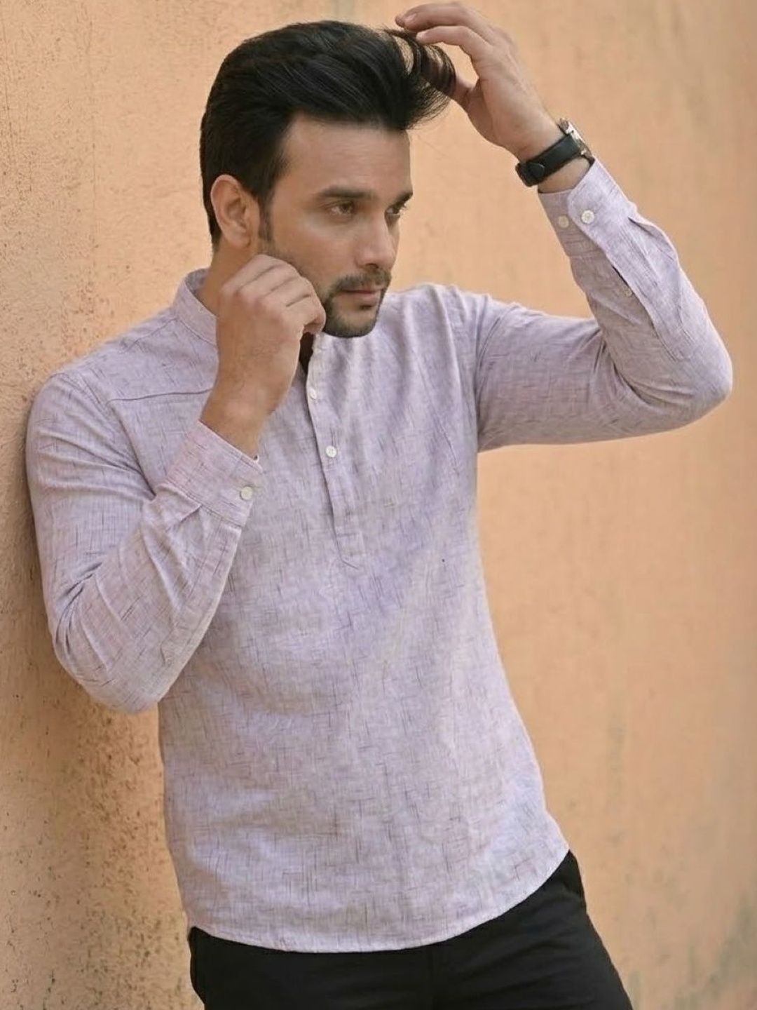 Anouk Rustic Anouk Rustic Men Yoke Design Flared Sleeves Thread Work Handloom Kurta