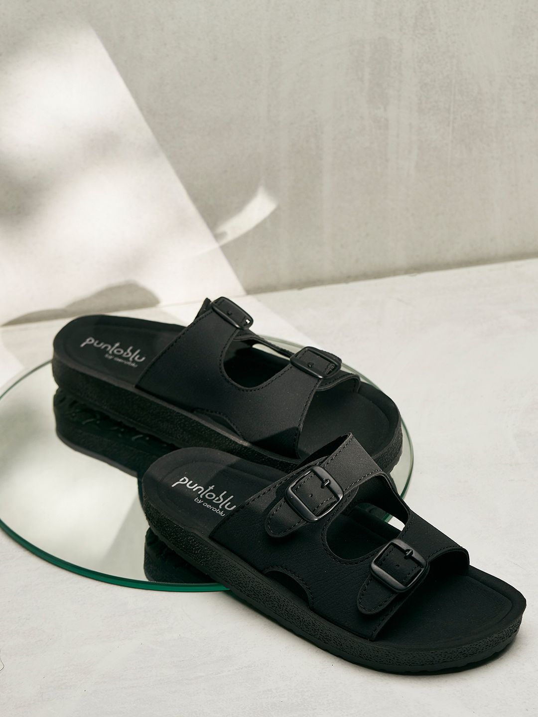 Puntoblu Men Open Toe Flats with Buckles