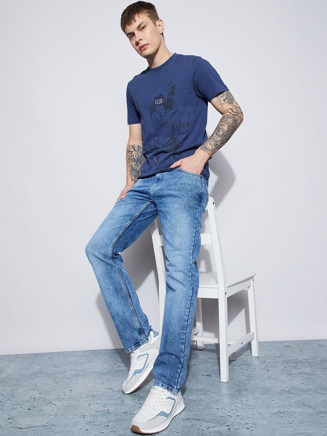Fame Forever by Lifestyle Men Straight Fit Mid-Rise Light Fade Jeans