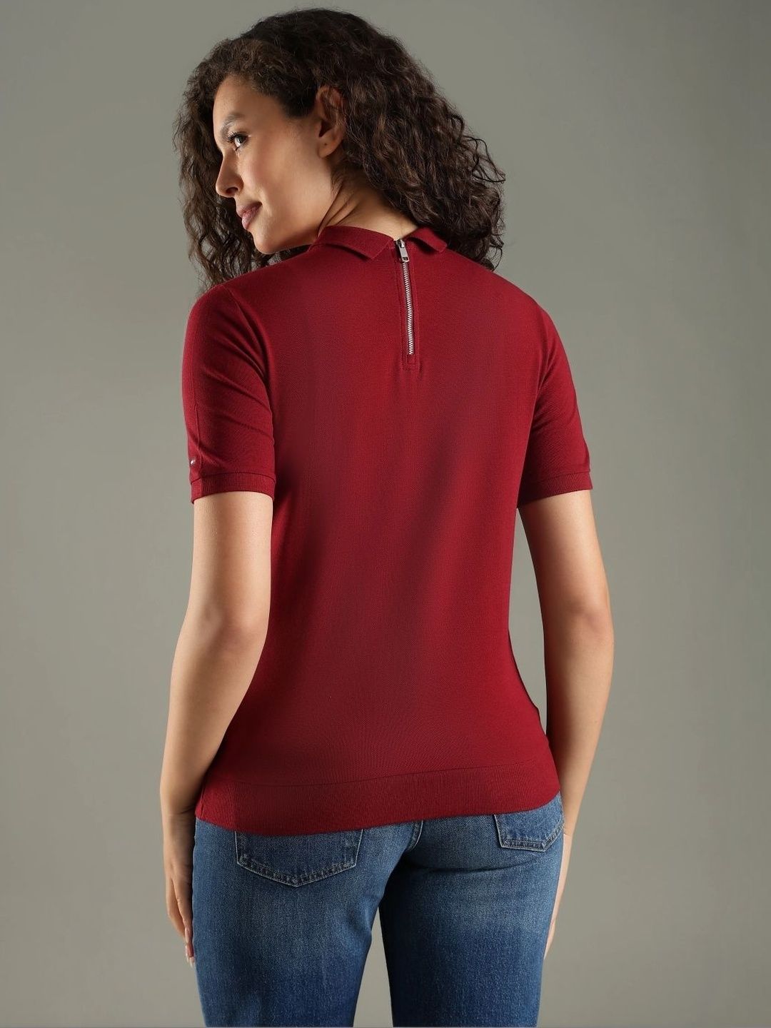 Brand Logo Printed Polo Collar T-shirt