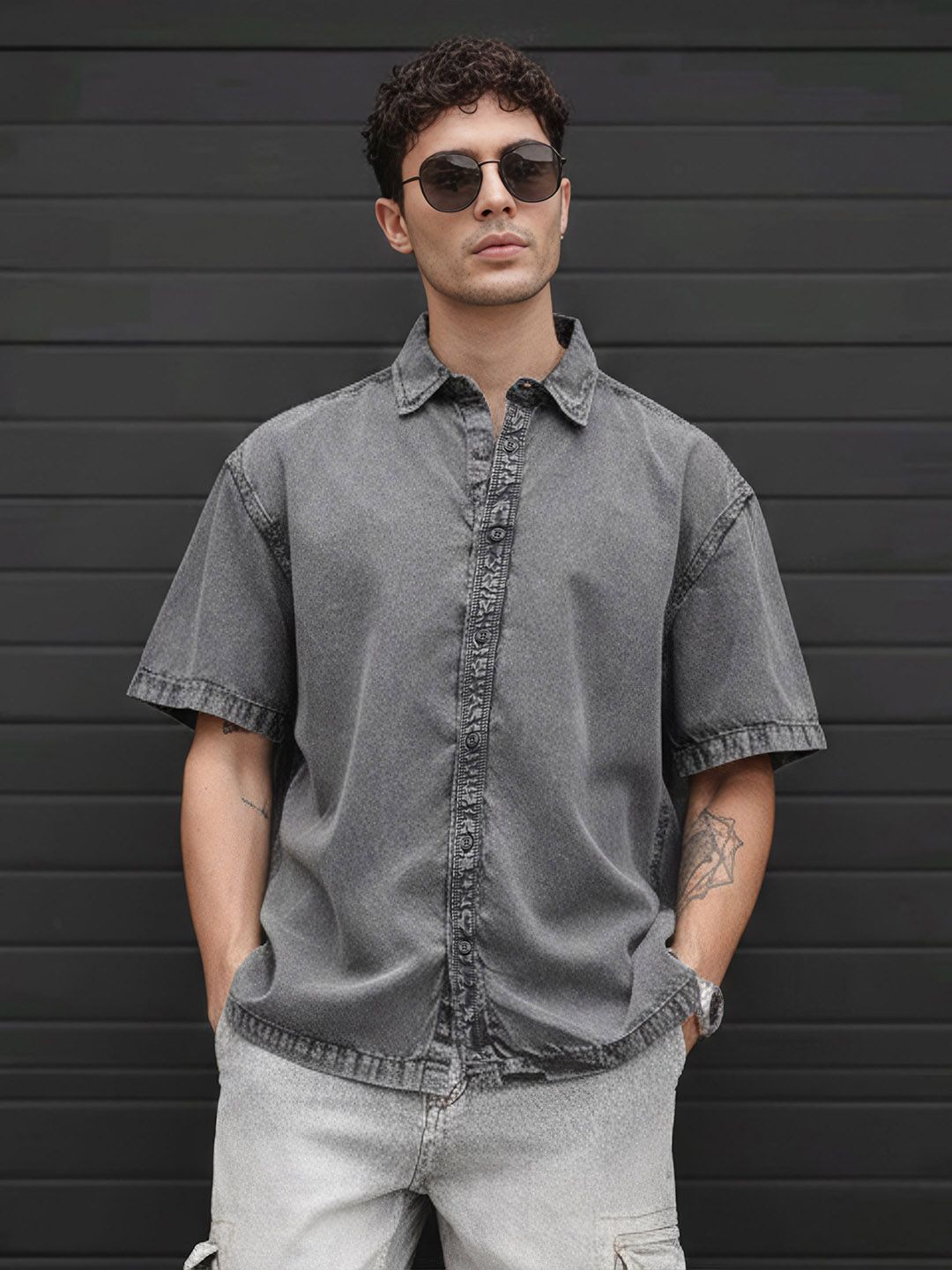 The Roadster Life Co. Washed Pure Cotton Relaxed Shirt