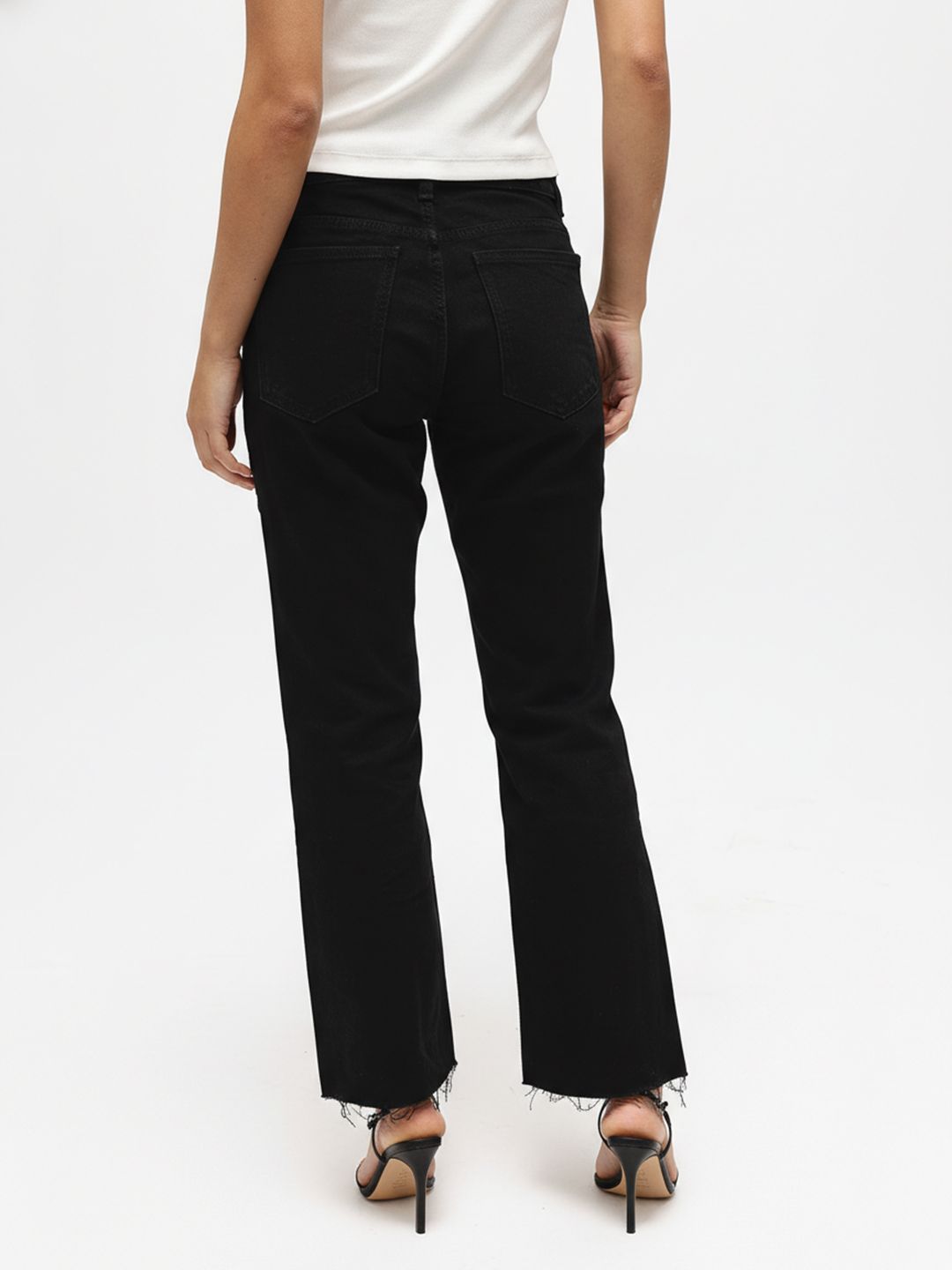SHE SIENNA Straight Fit Mid-Rise Jeans
