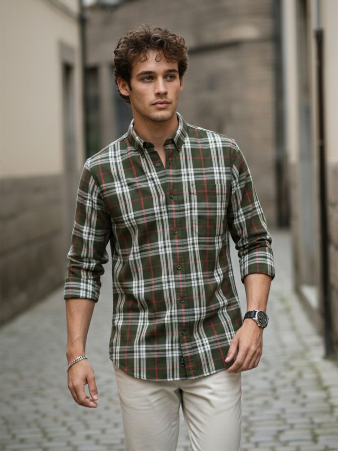 The Roadster Life Co. Tartan Checked Pure Cotton Casual Shirt