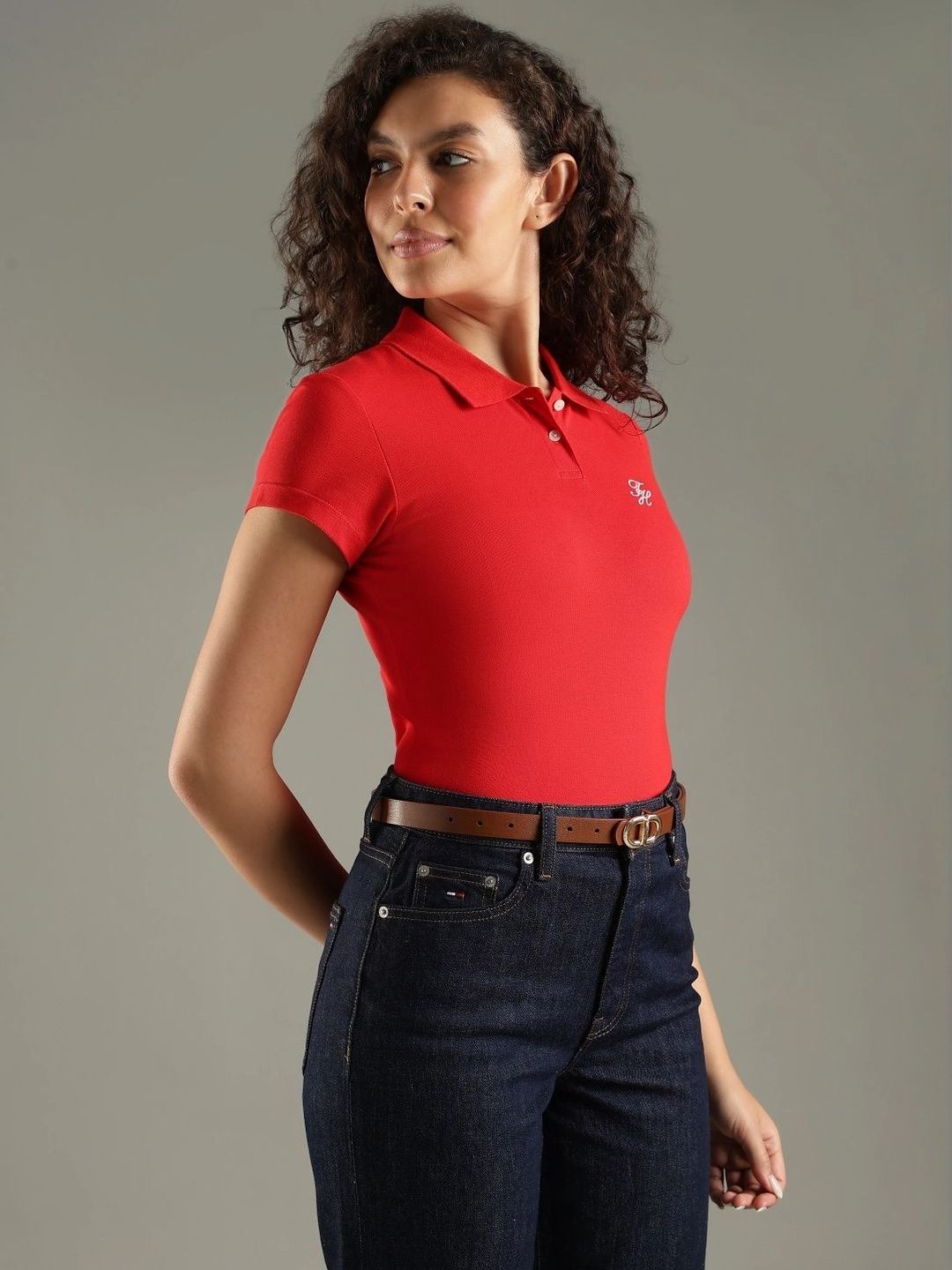 Solid Slim Fit Cotton Polo T-shirts