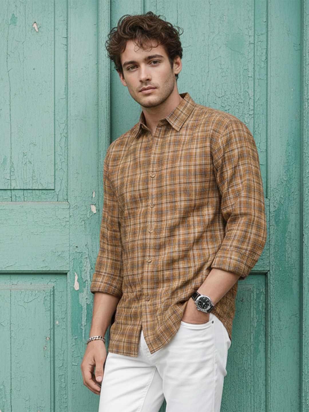 The Roadster Life Co. Checked Pure Cotton Casual Shirt