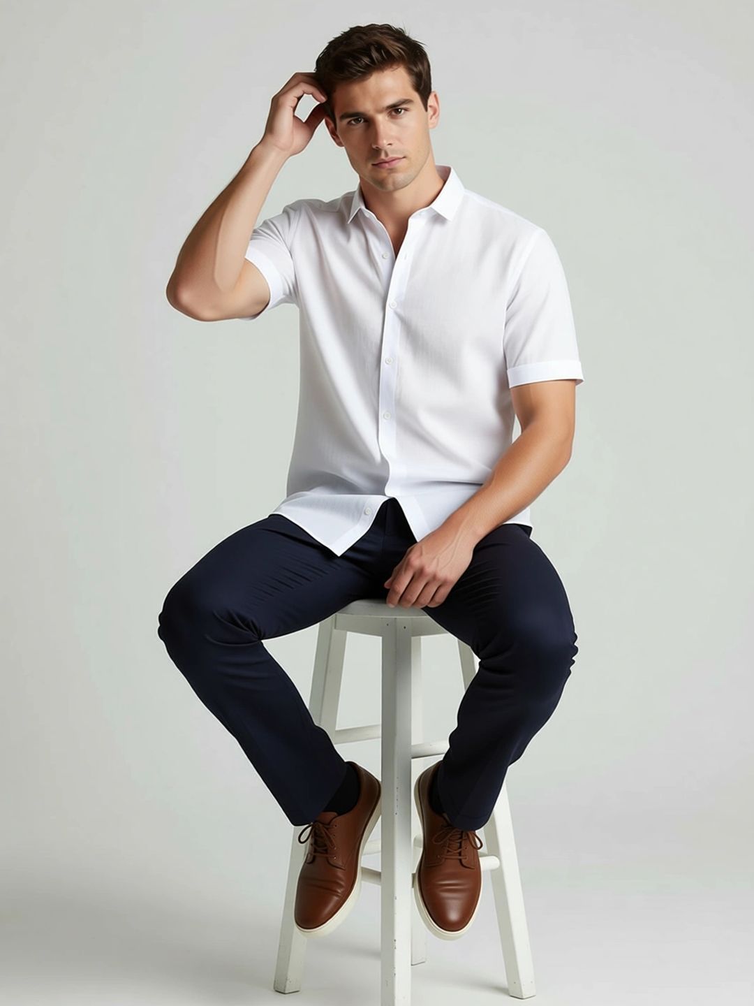 Mast & Harbour Men Classic Slim Fit Opaque Cotton Casual Shirt