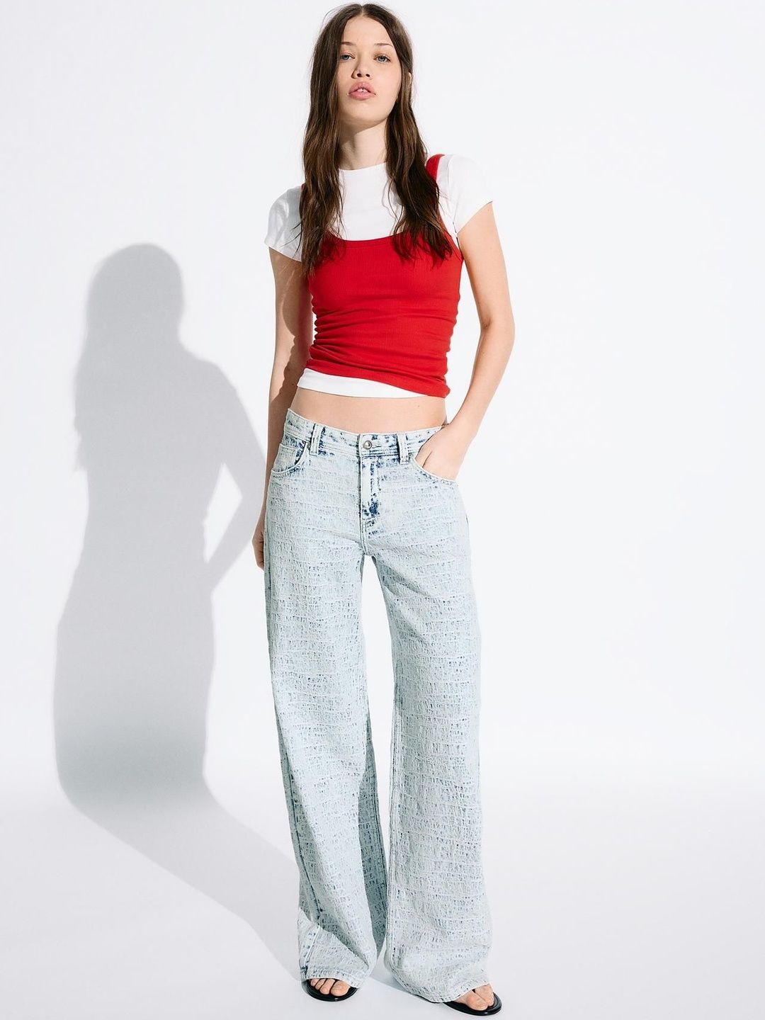 Regular Fit Low-Rise Light Fade Cotton Jeans