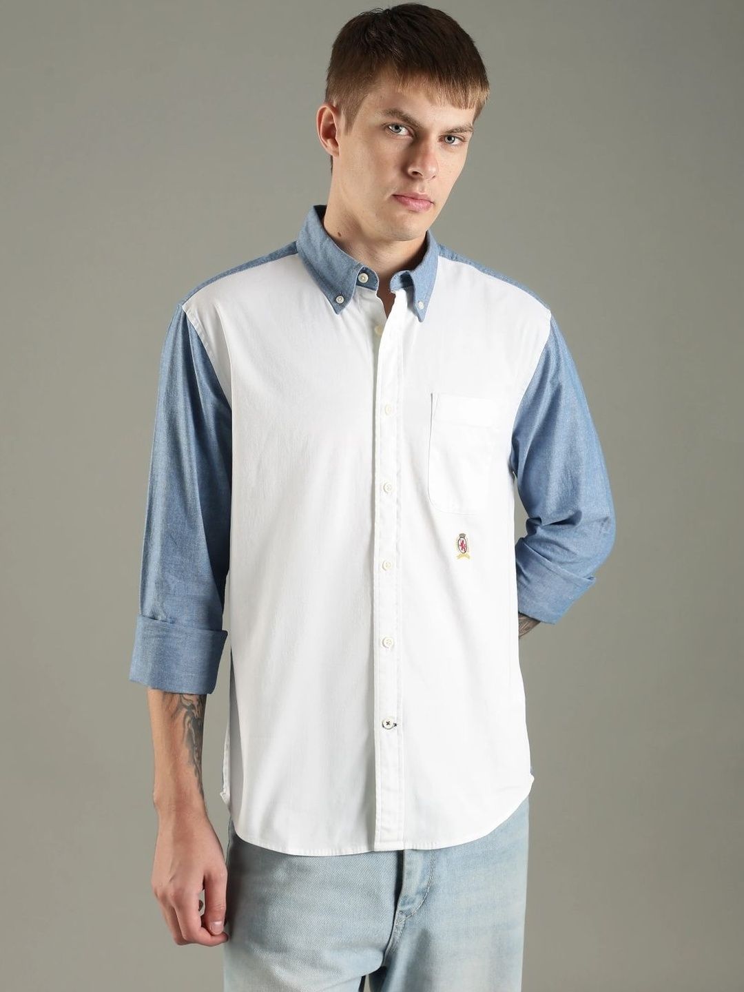 Tommy Hilfiger Tommy Hilfiger Men Colourblocked Casual Shirt