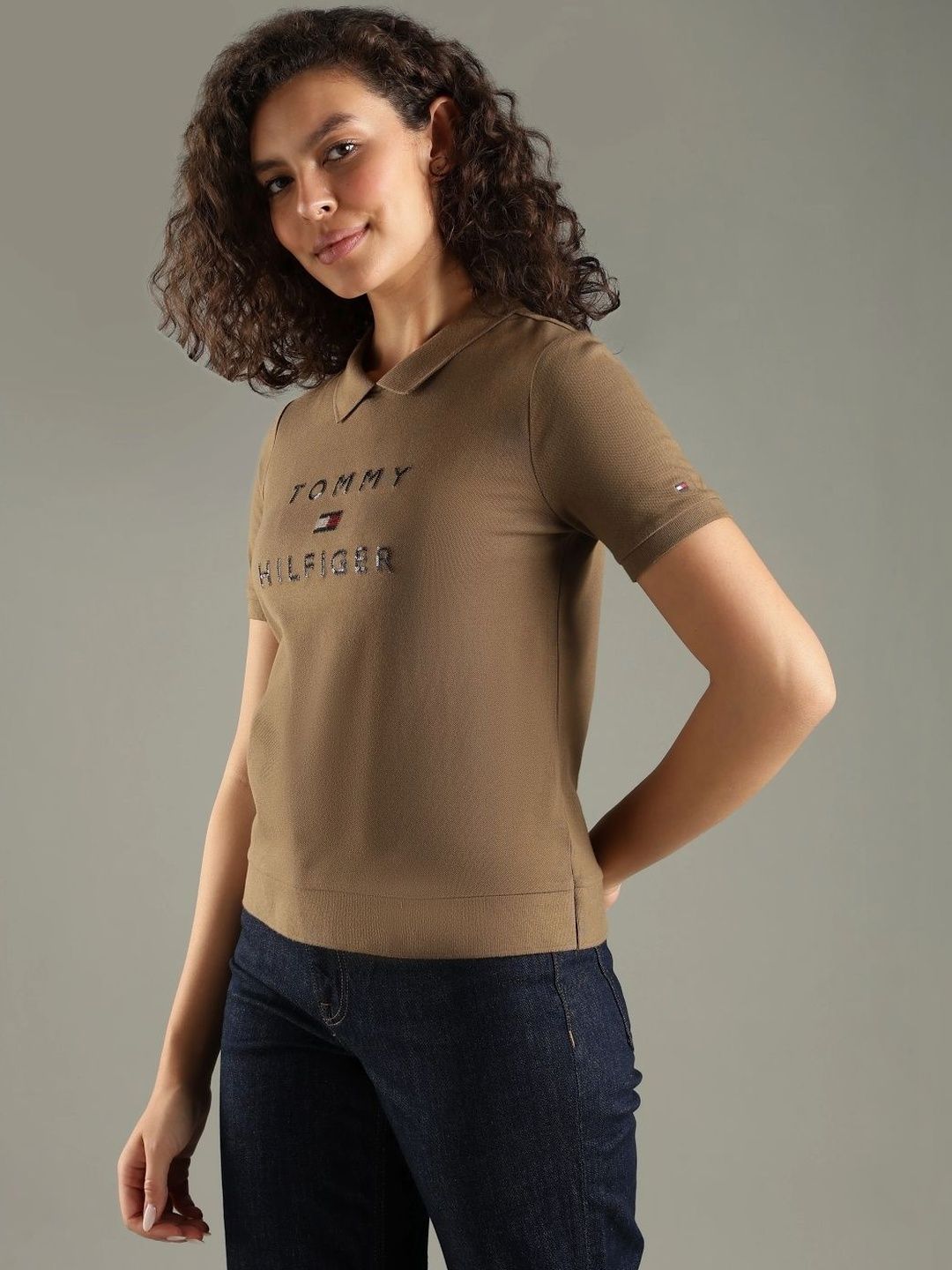 Brand Logo Polo Collar T-shirt