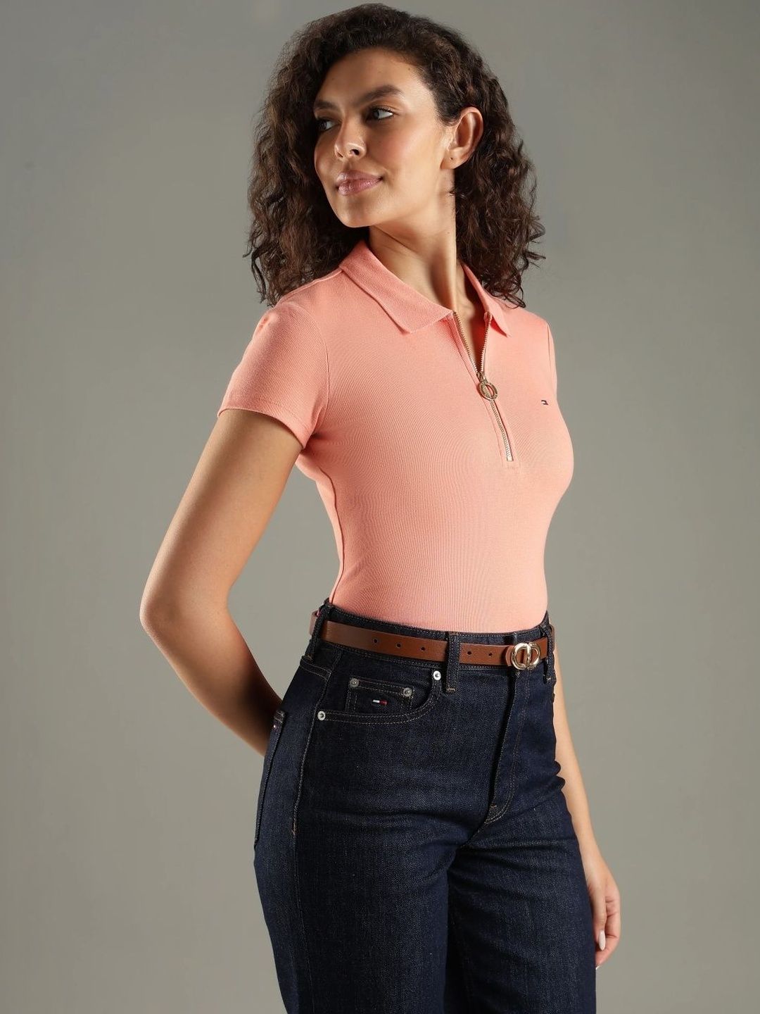 Solid Slim Fit Cotton Polo T-shirts