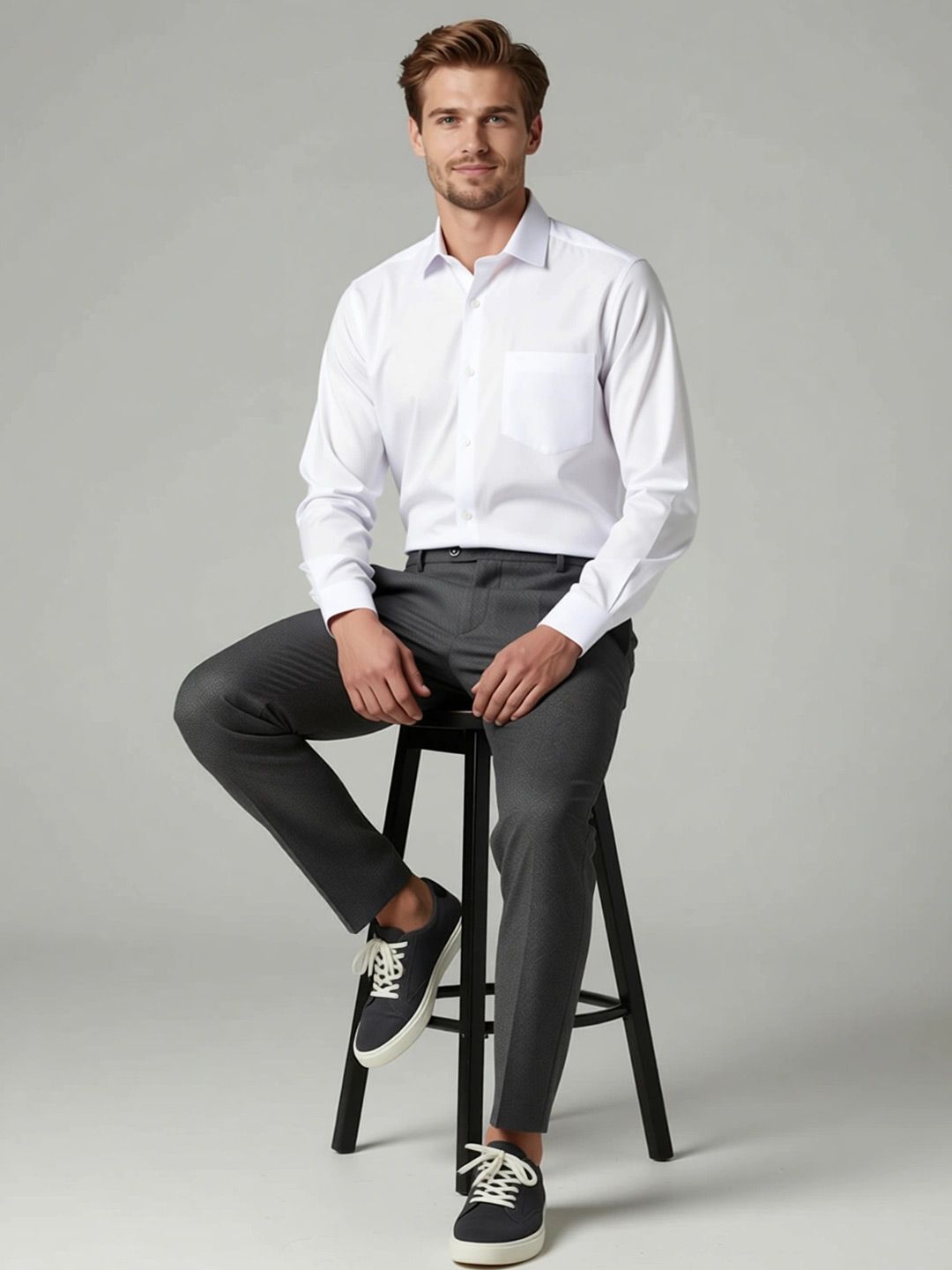 INVICTUS Urban Slim Fit Self Design Textured Formal Shirt