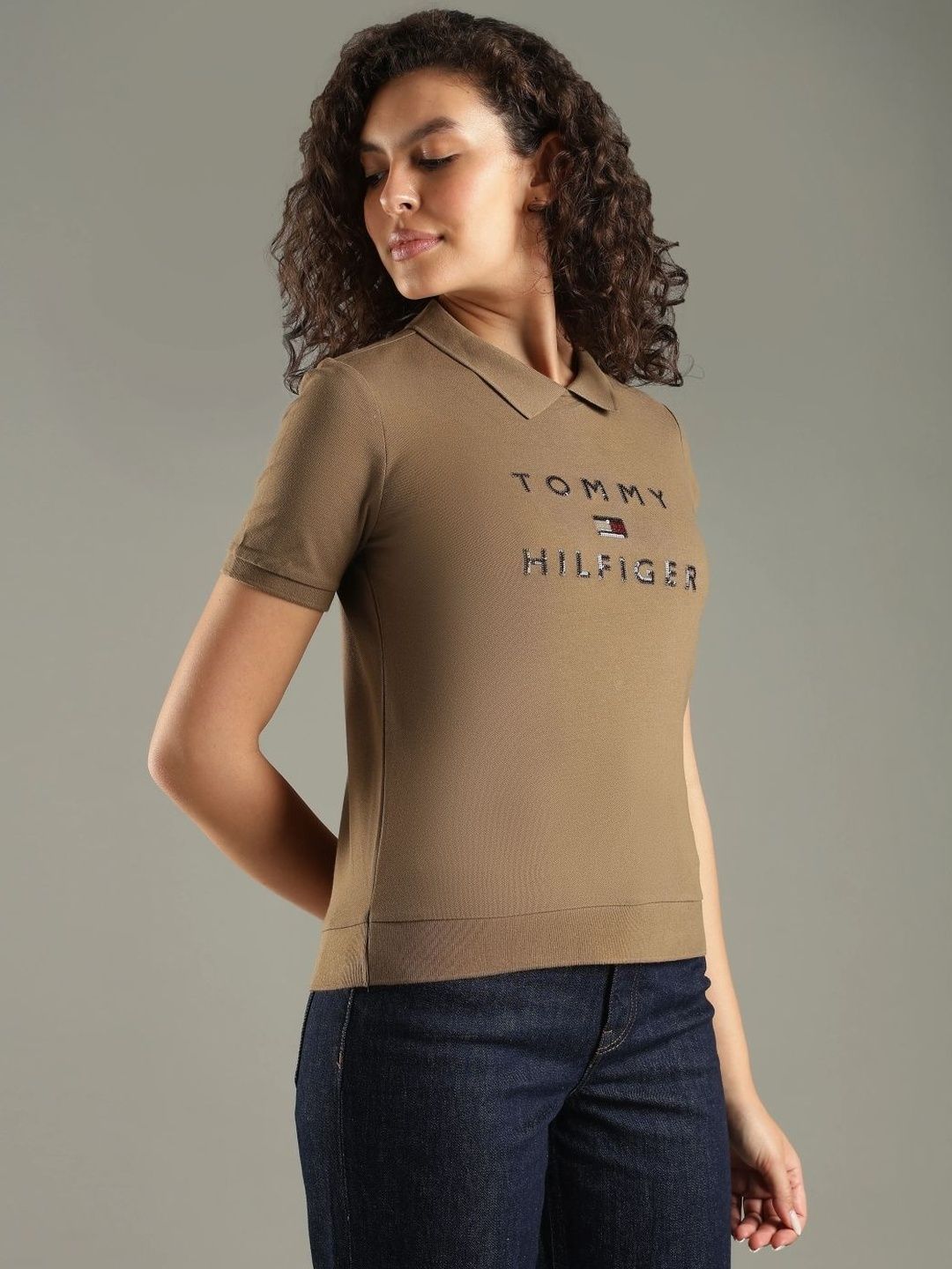 Brand Logo Polo Collar T-shirt