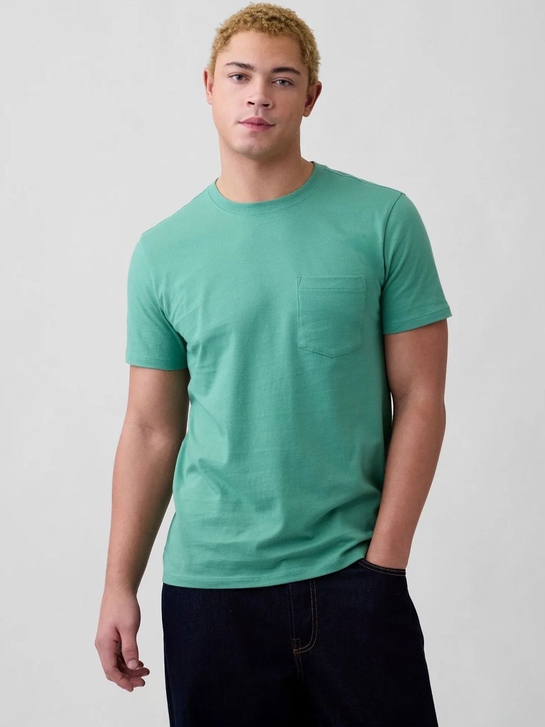 GAP Crew Neck Half Sleeves Mint T-shirt