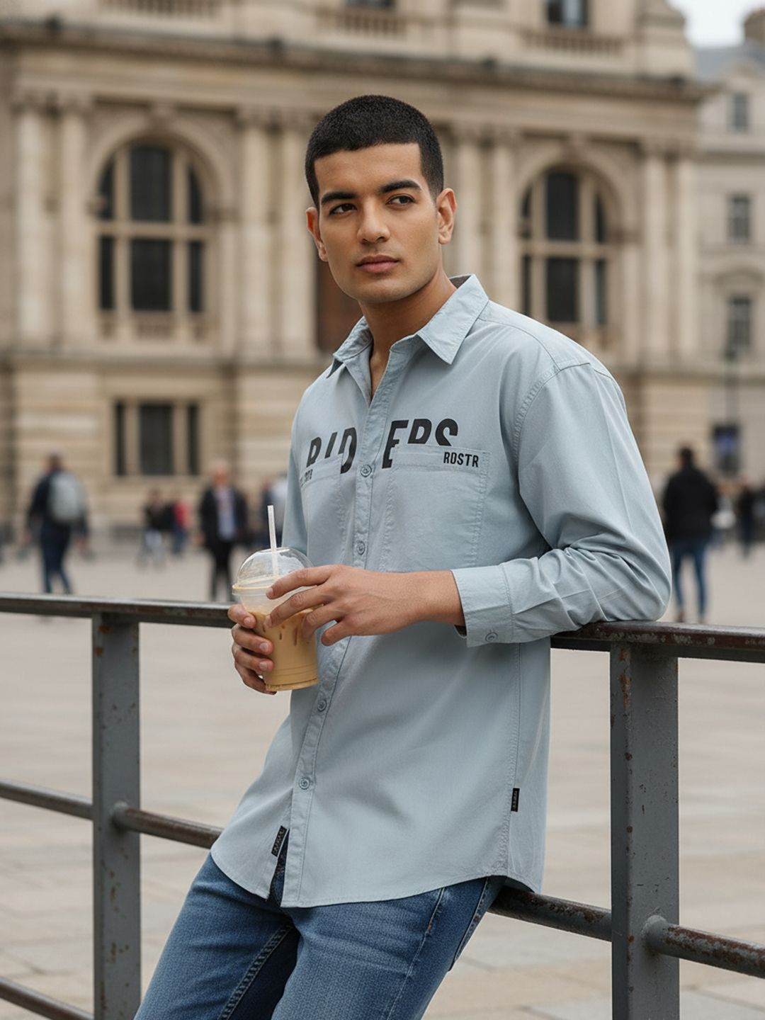 The Roadster Life Co. Typography Print Relaxed Fit Pure Cotton Casual Shirt