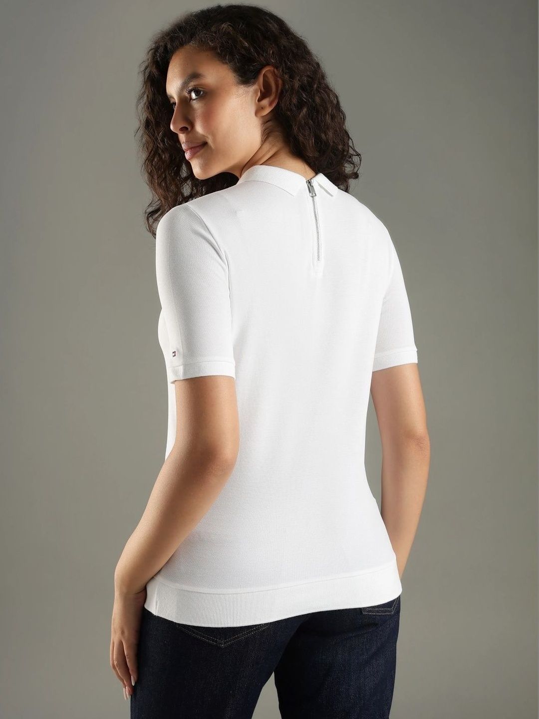Brand Logo Printed Polo Collar T-shirt