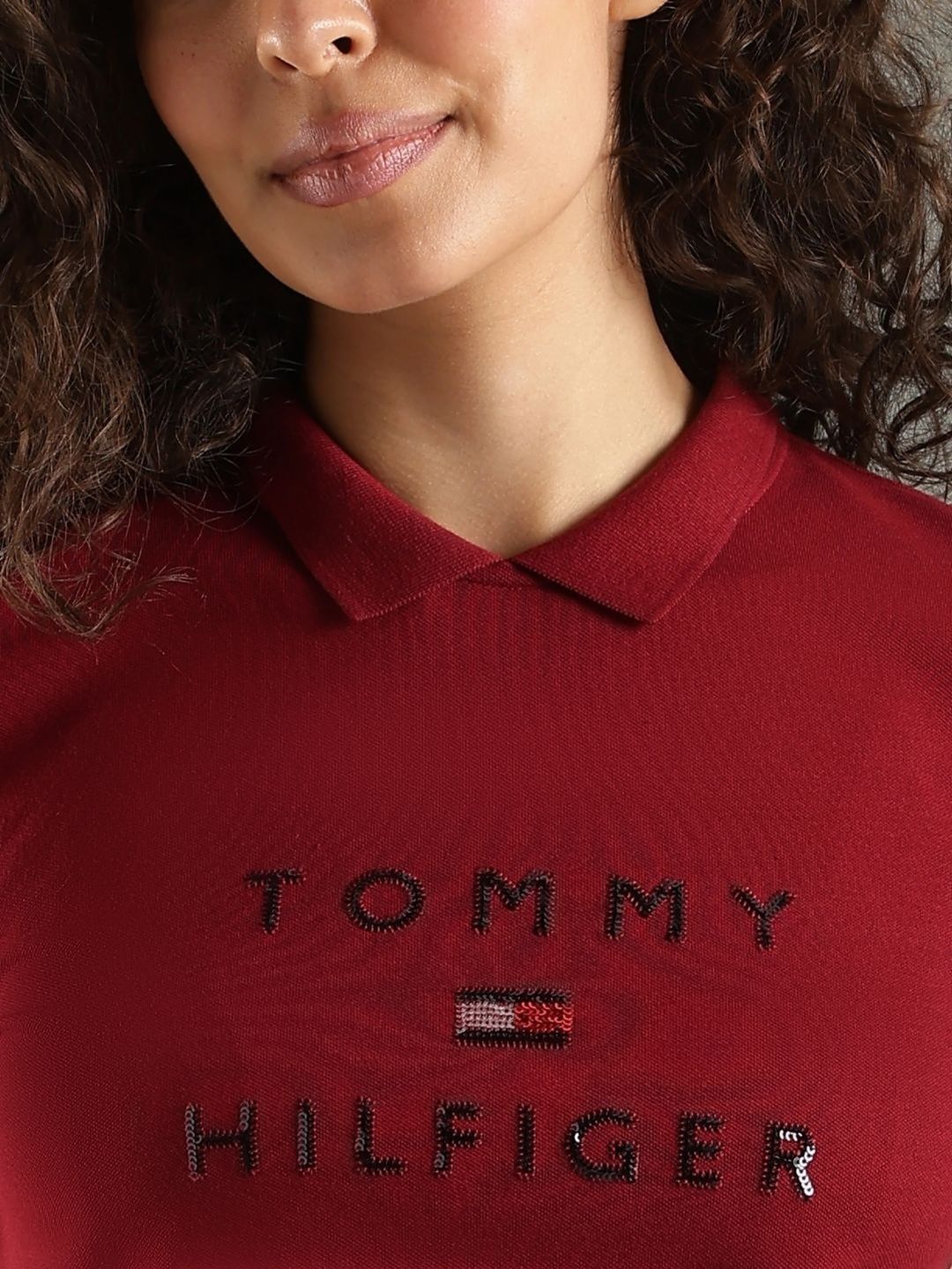 Brand Logo Printed Polo Collar T-shirt