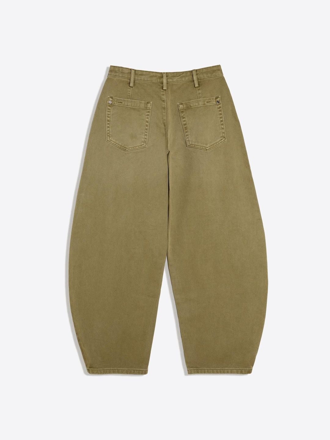 Mid Rise Regular Fit Cotton Barrel Jean