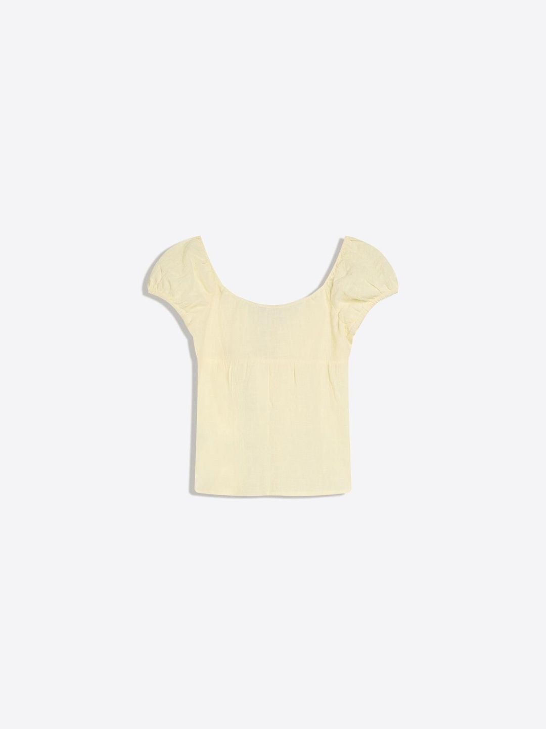 Rustic Pure Cotton Blouse With Tie Details