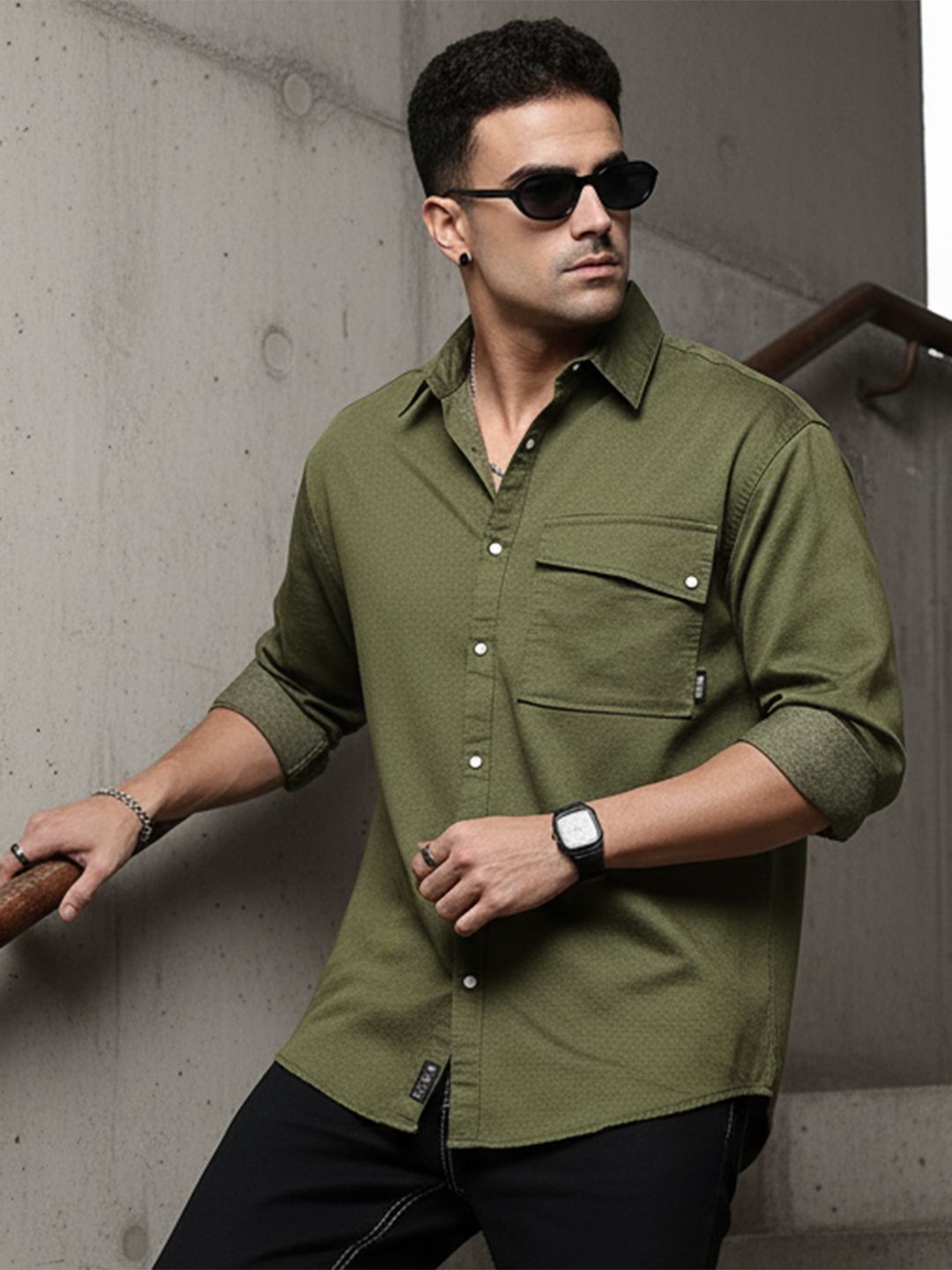 The Roadster Life Co. Relaxed Fit Drop-Shoulder Sleeves Casual Shirt