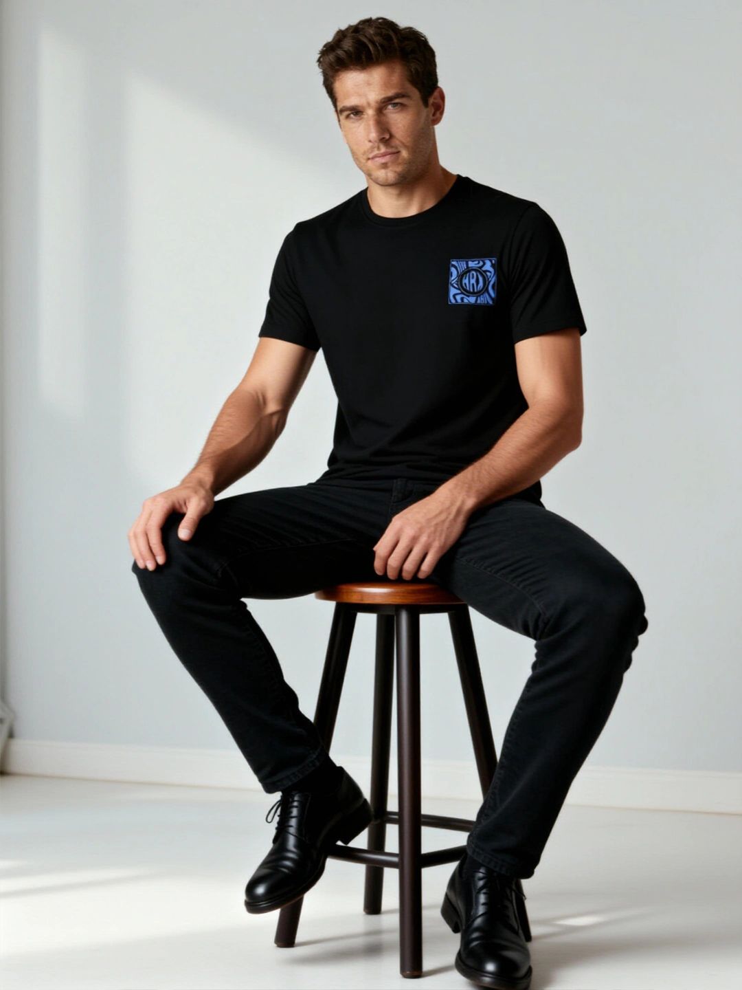 HRX by Hrithik Roshan Men Lifestyle Brand Logo Pure Cotton T-shirt