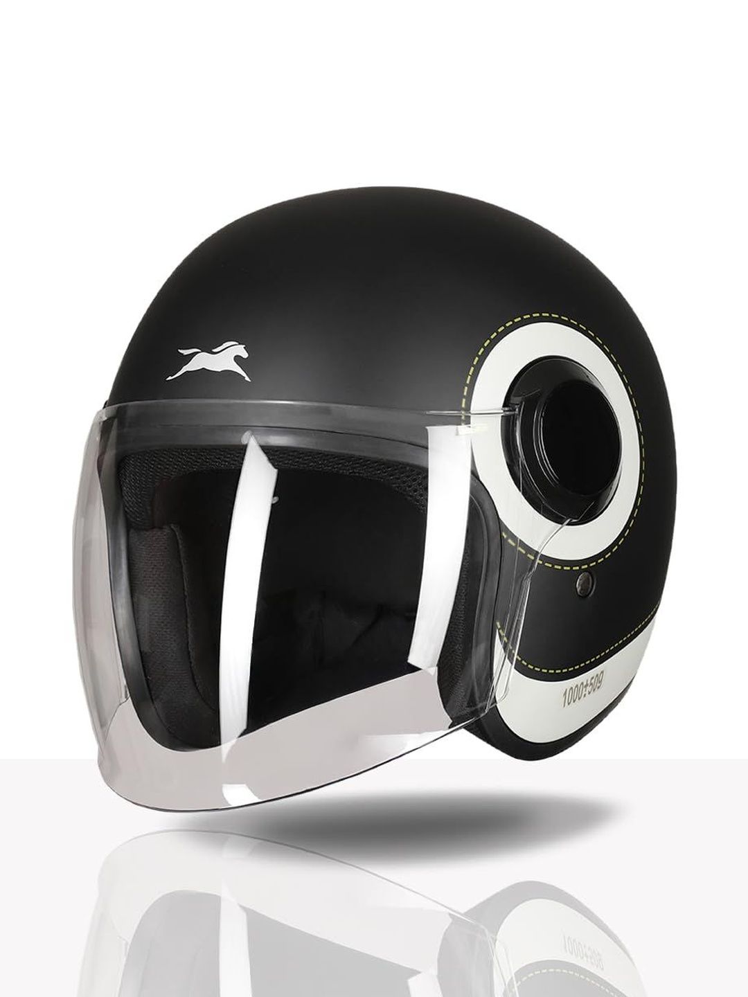 TVS Printed Open Face Helmet With Clear Visor