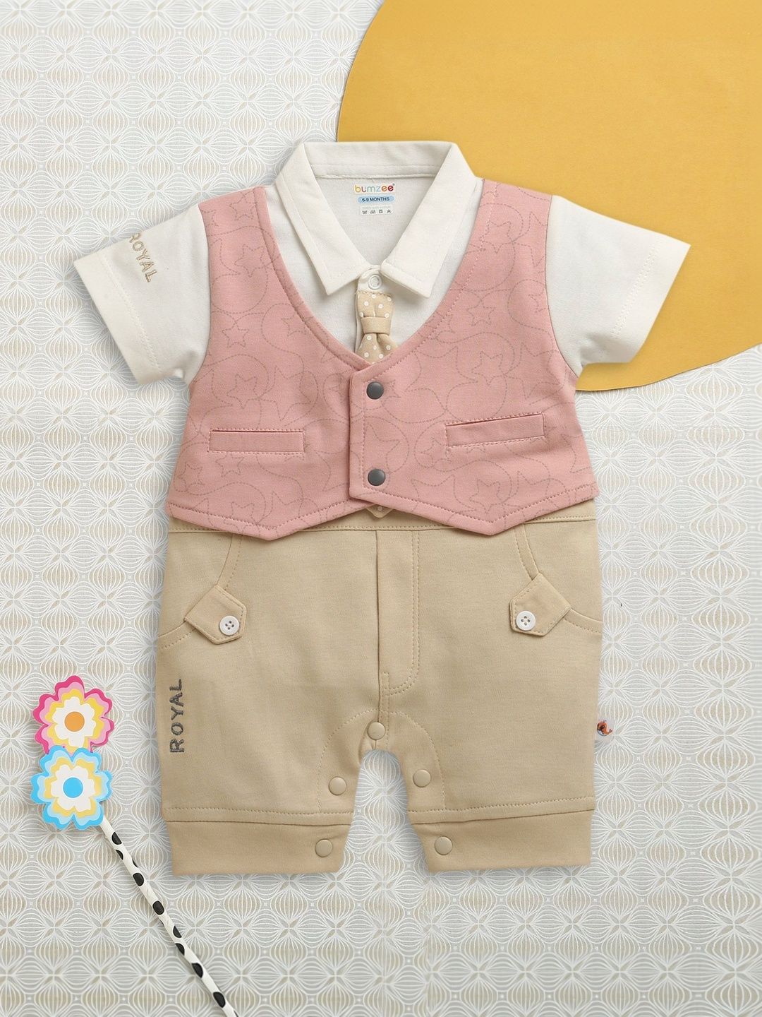 BUMZEE Infants Boys Cotton Rompers