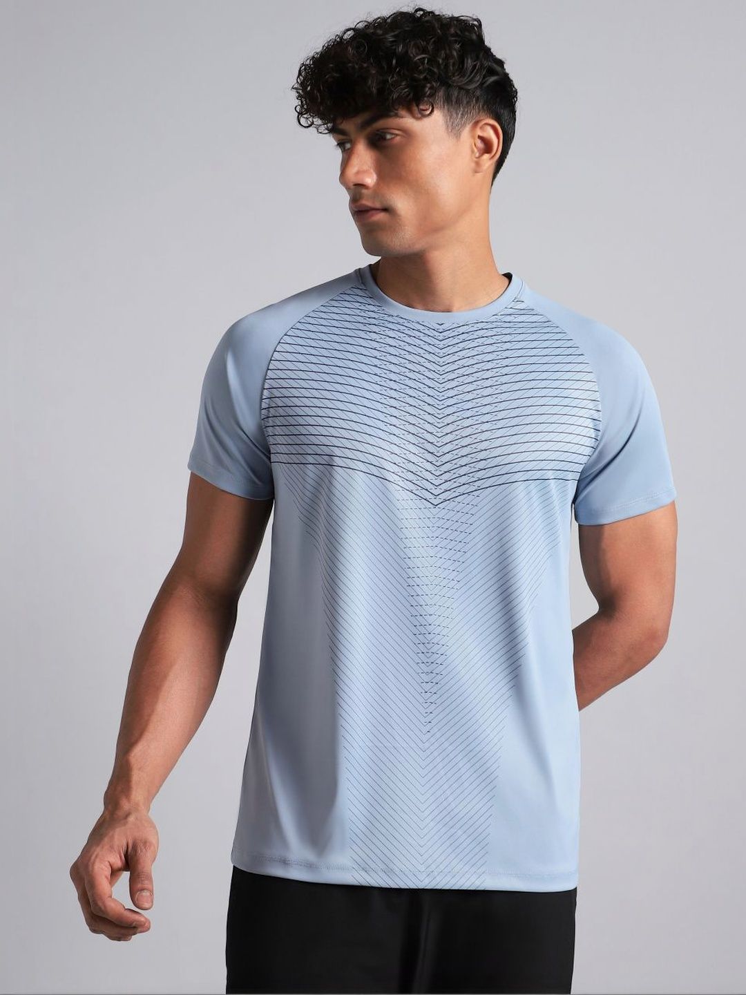 CULT Men's Blue Energy Map Printed T-shirt