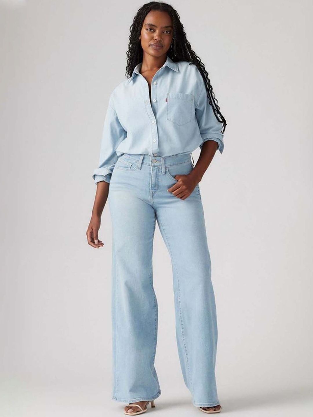 Stylecast X Kotty Women Loose Silhouette Wide Leg Denim Jeans