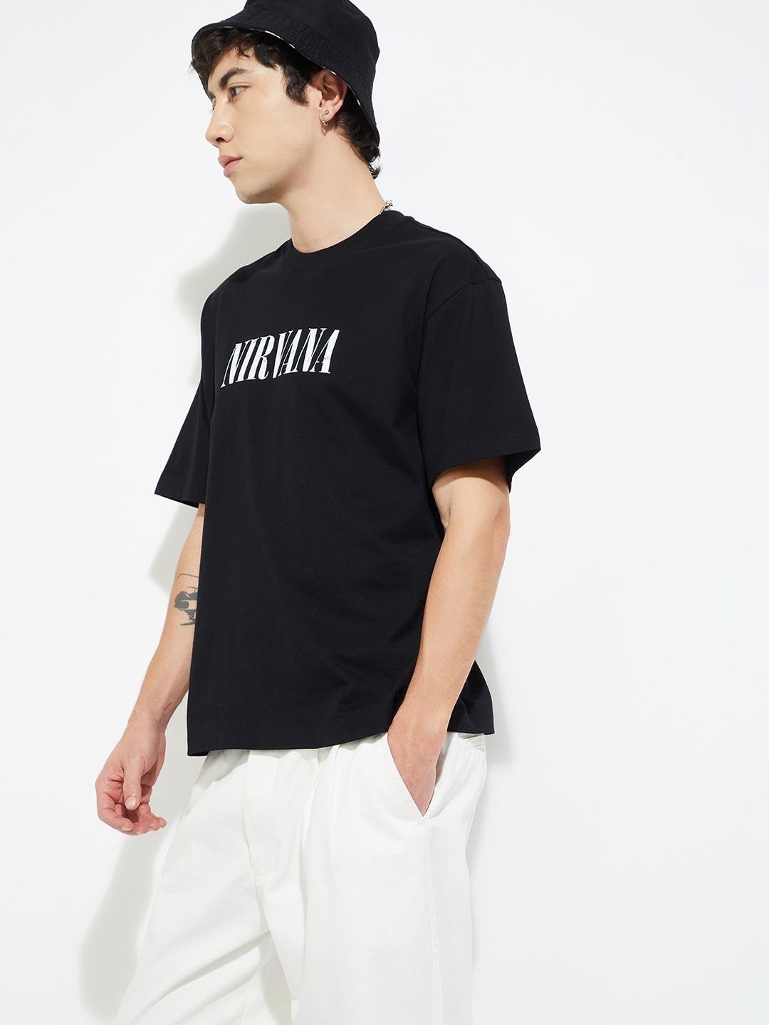 max Typography Printed Round Neck Cotton T-shirt
