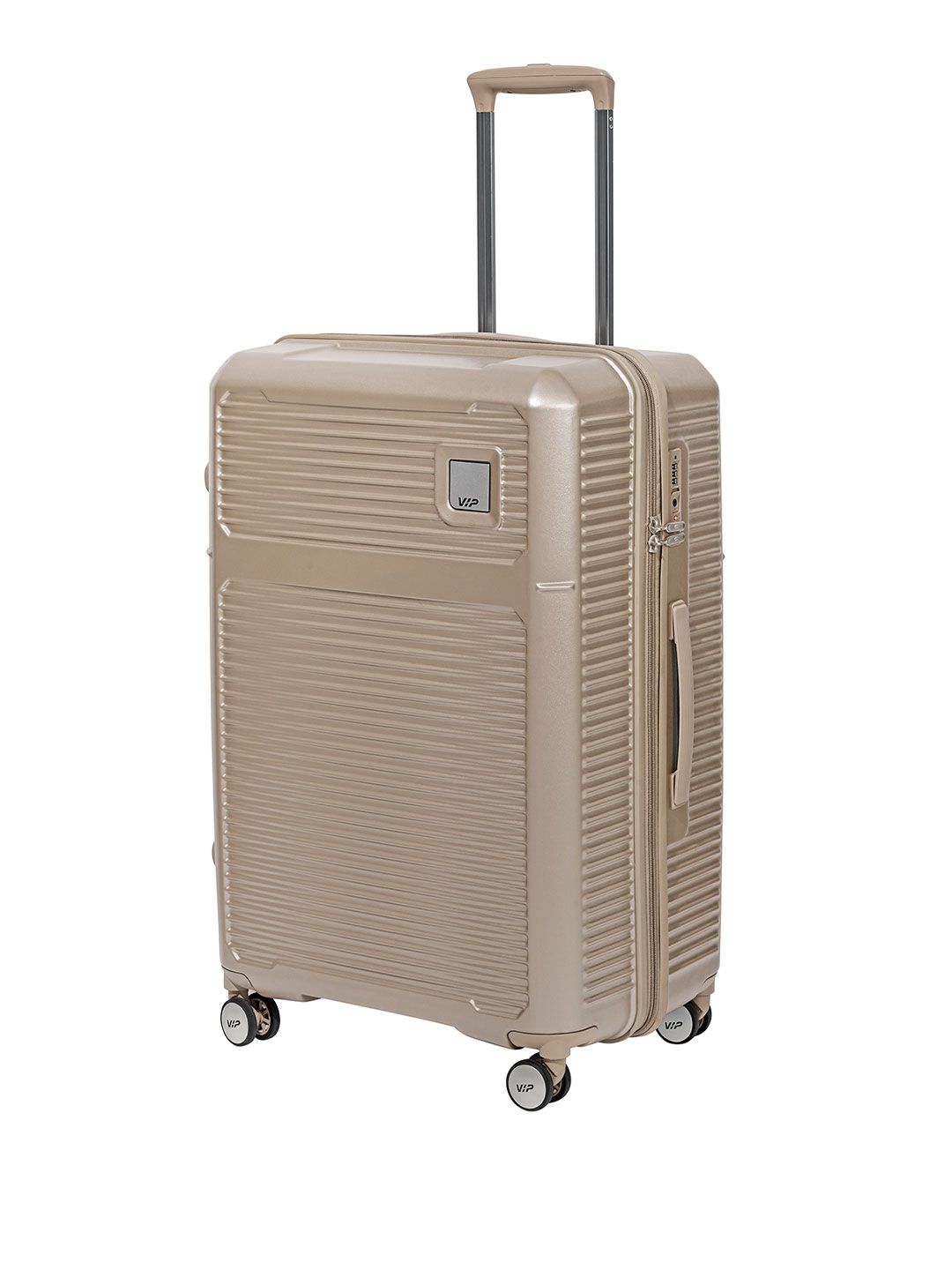 VIP VIP Vero Brown Large Hard Luggage 75cm Check-in Trolley Bag with 8 Wheels & TSA Lock